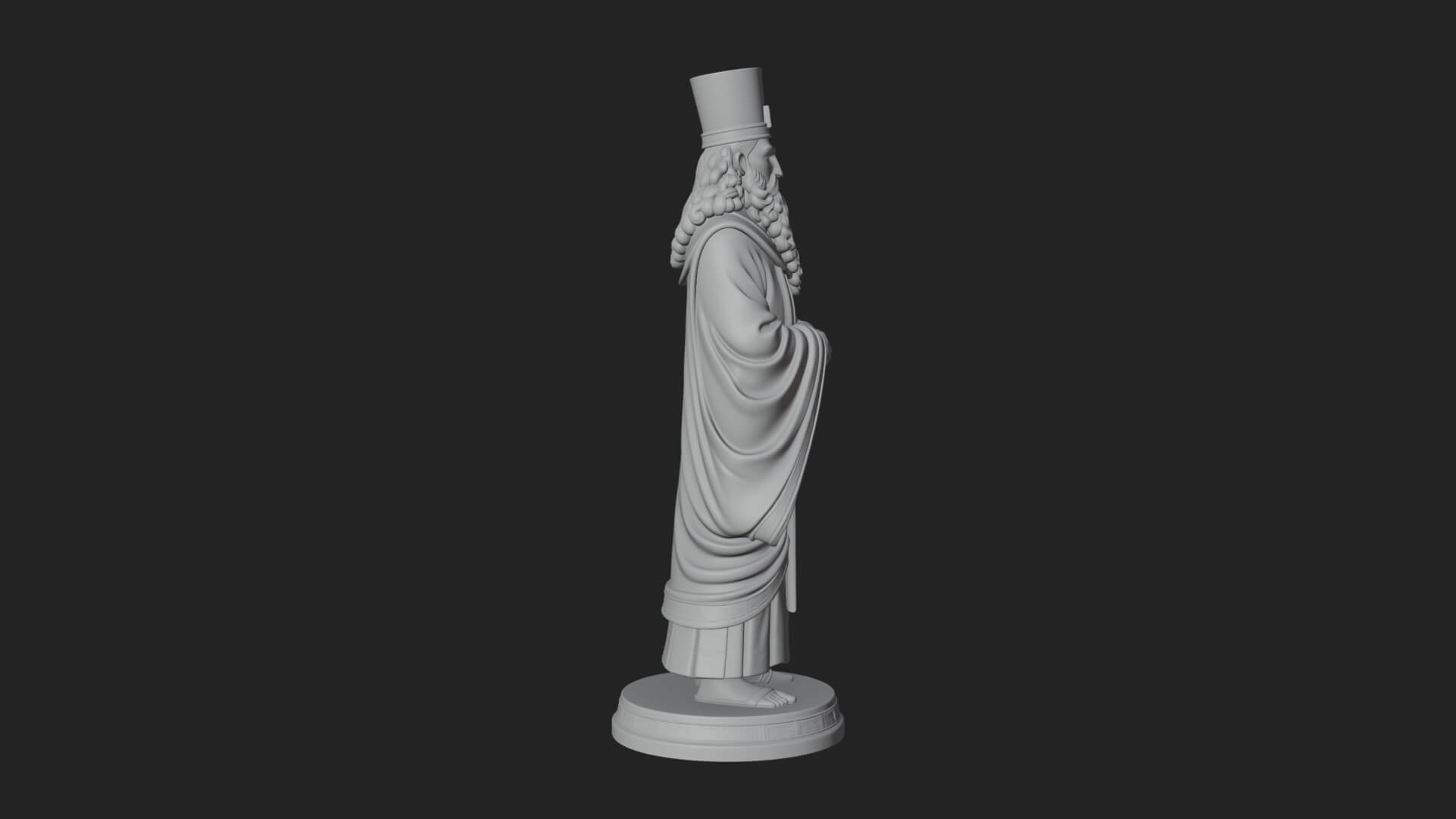 Robed High Priest Statue Design 3 3D Print Model 3D Model
