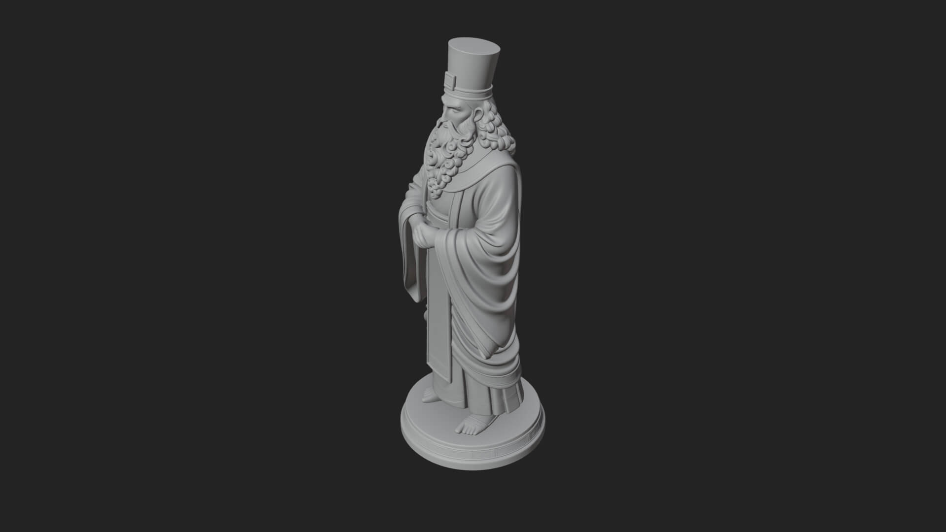 Robed High Priest Statue Design 3 3D Print Model 3D Model