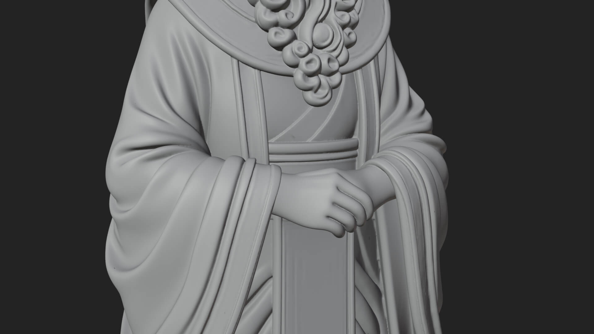 Robed High Priest Statue Design 3 3D Print Model 3D Model