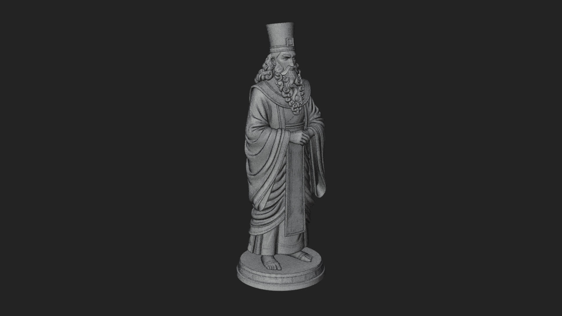 Robed High Priest Statue Design 3 3D Print Model 3D Model