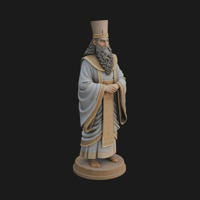 Robed High Priest Statue Design 3 3D Print Model