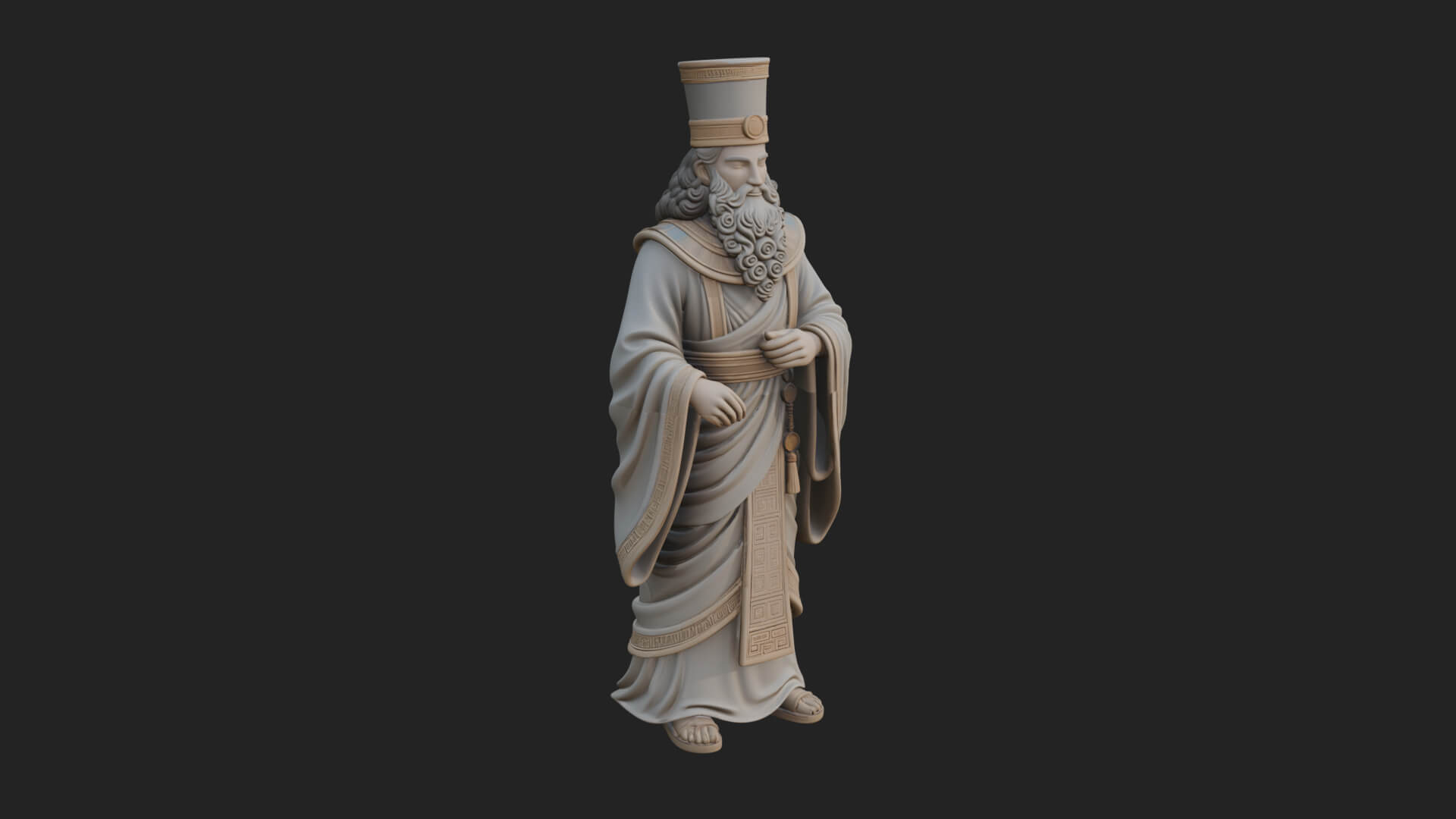 Robed High Priest Statue Design 4 3D Print Model 3D Model