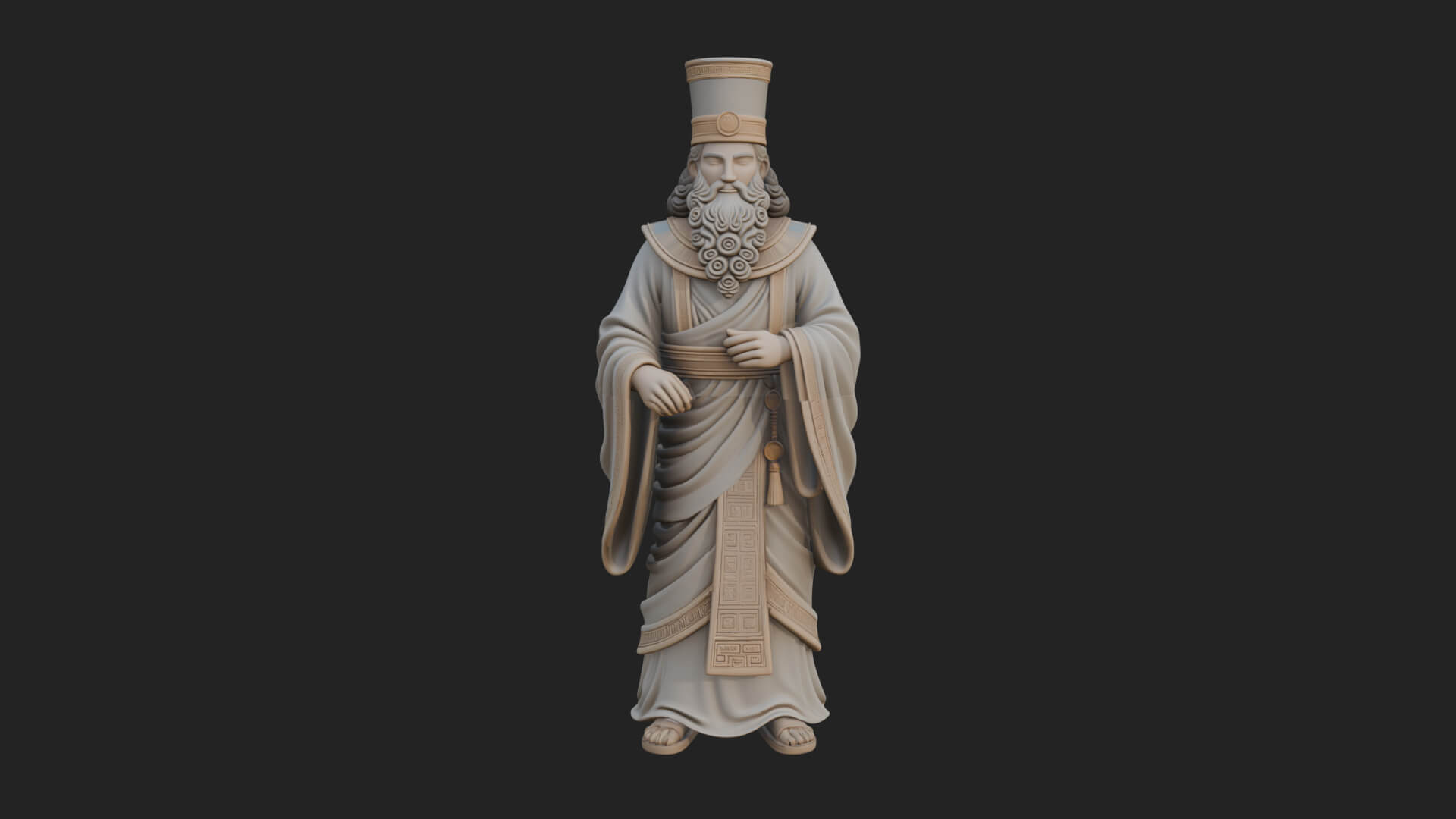 Robed High Priest Statue Design 4 3D Print Model 3D Model