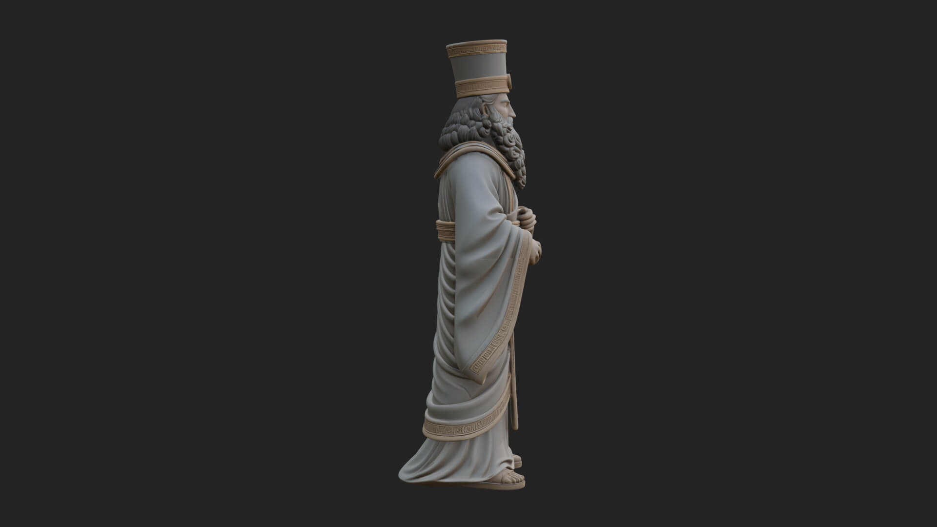 Robed High Priest Statue Design 4 3D Print Model 3D Model