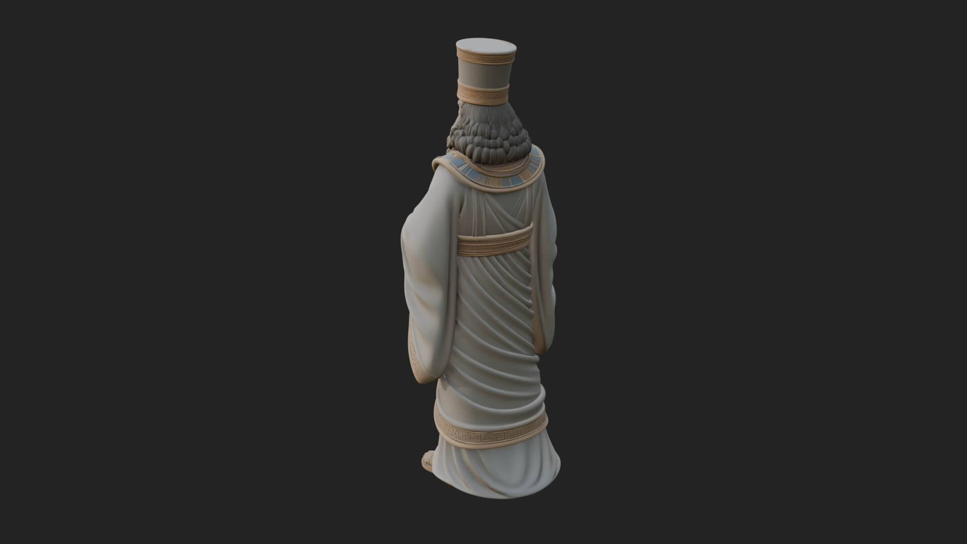 Robed High Priest Statue Design 4 3D Print Model 3D Model