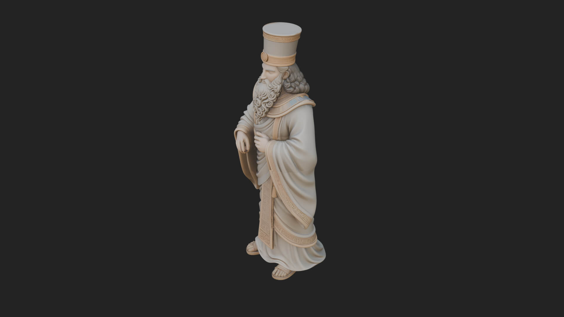 Robed High Priest Statue Design 4 3D Print Model 3D Model