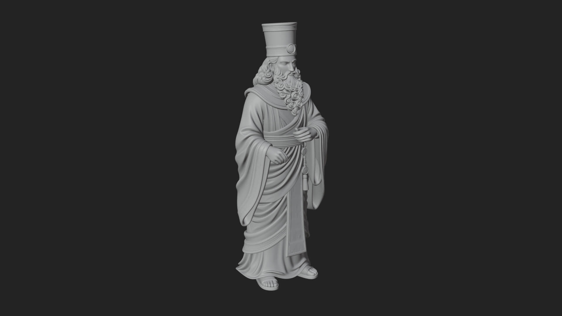 Robed High Priest Statue Design 4 3D Print Model 3D Model