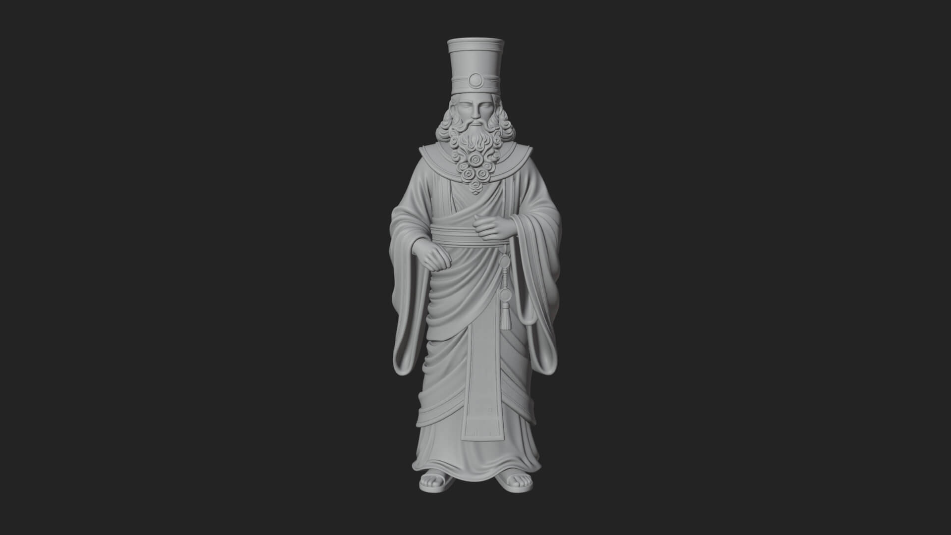 Robed High Priest Statue Design 4 3D Print Model 3D Model