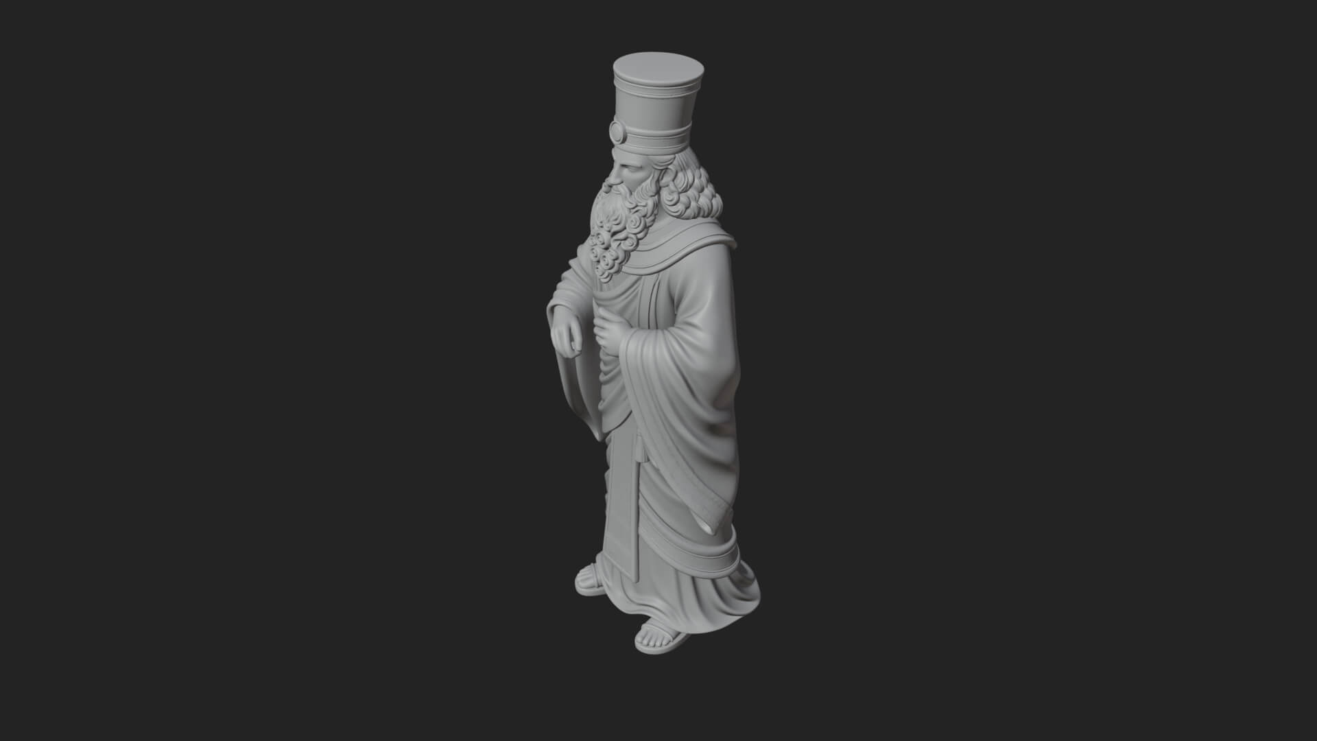 Robed High Priest Statue Design 4 3D Print Model 3D Model
