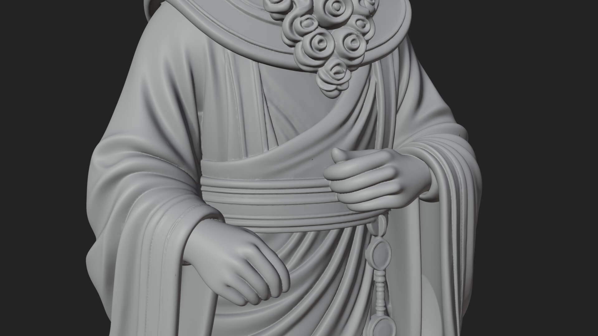 Robed High Priest Statue Design 4 3D Print Model 3D Model