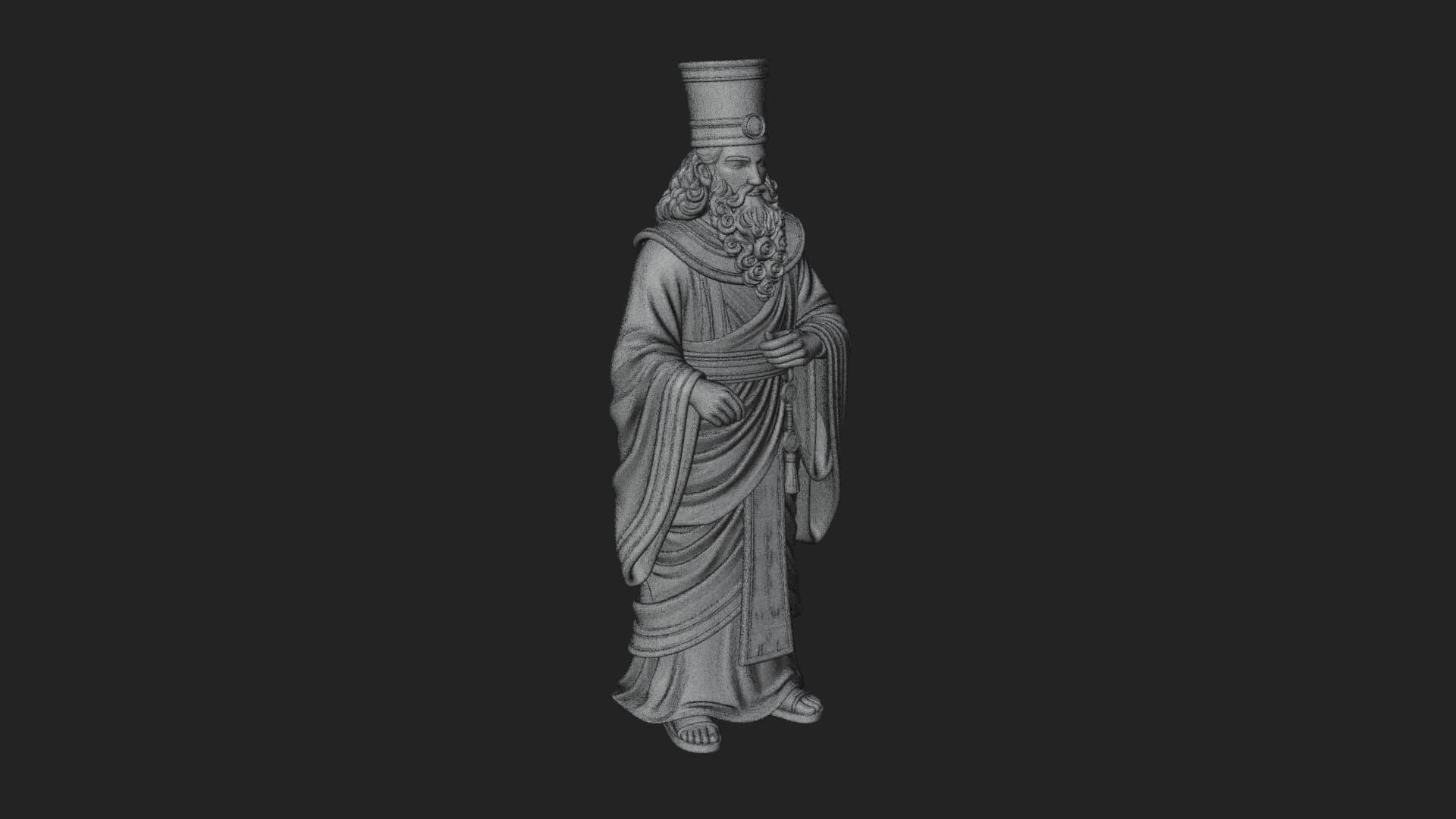 Robed High Priest Statue Design 4 3D Print Model 3D Model