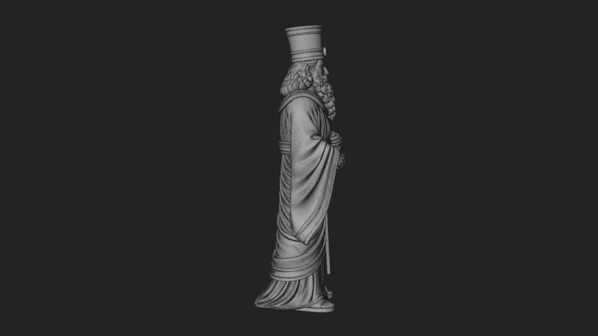 Robed High Priest Statue Design 4 3D Print Model 3D Model