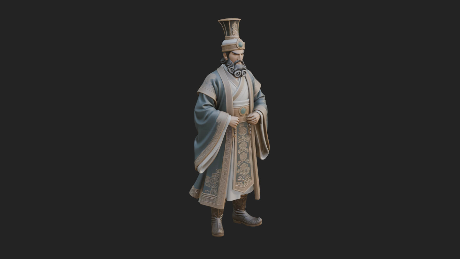 Robed High Priest Statue Design 5 3D Print Model 3D Model