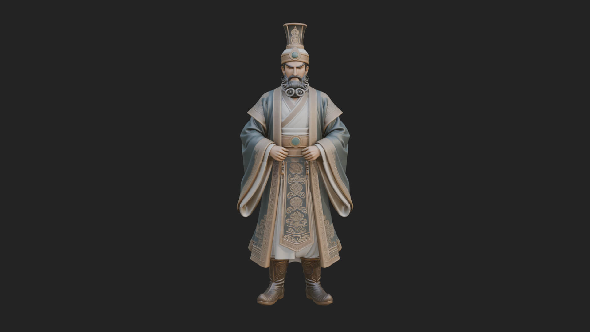 Robed High Priest Statue Design 5 3D Print Model 3D Model