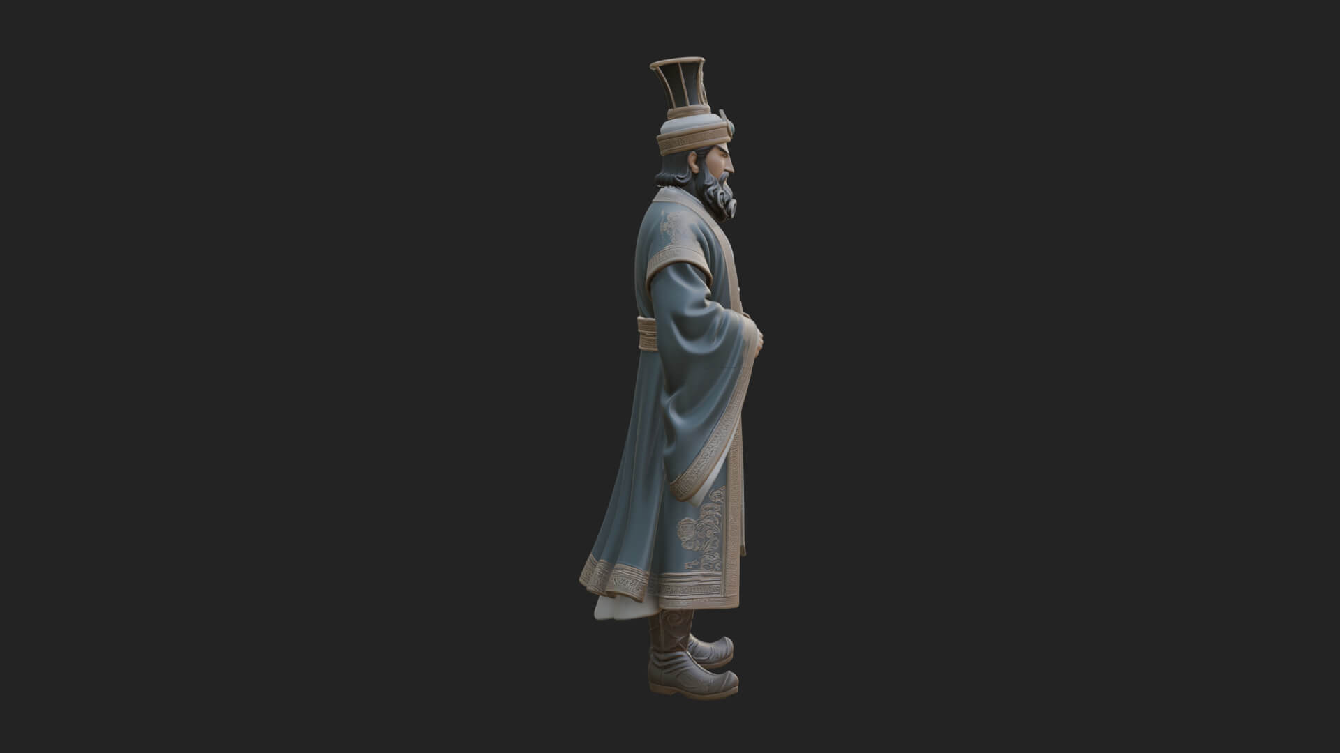 Robed High Priest Statue Design 5 3D Print Model 3D Model