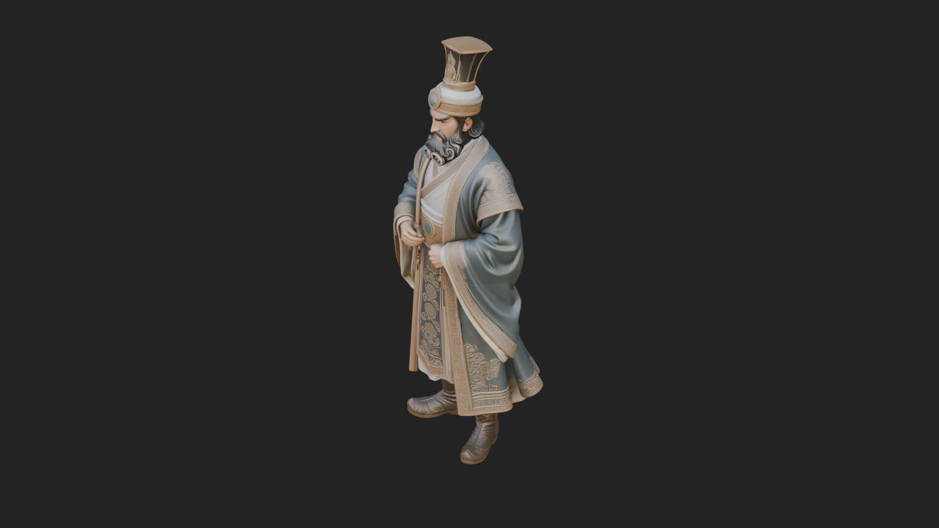 Robed High Priest Statue Design 5 3D Print Model 3D Model
