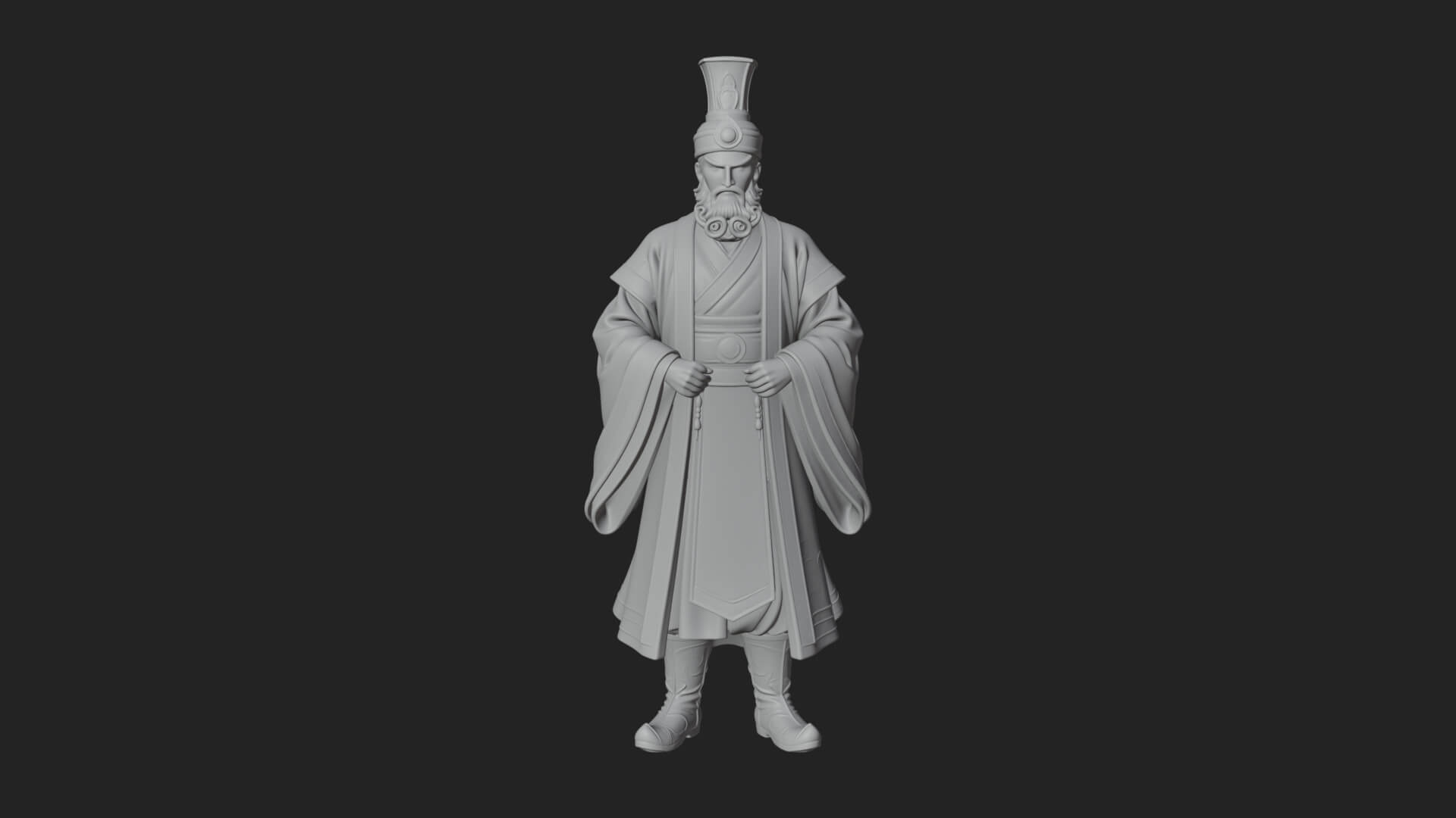 Robed High Priest Statue Design 5 3D Print Model 3D Model