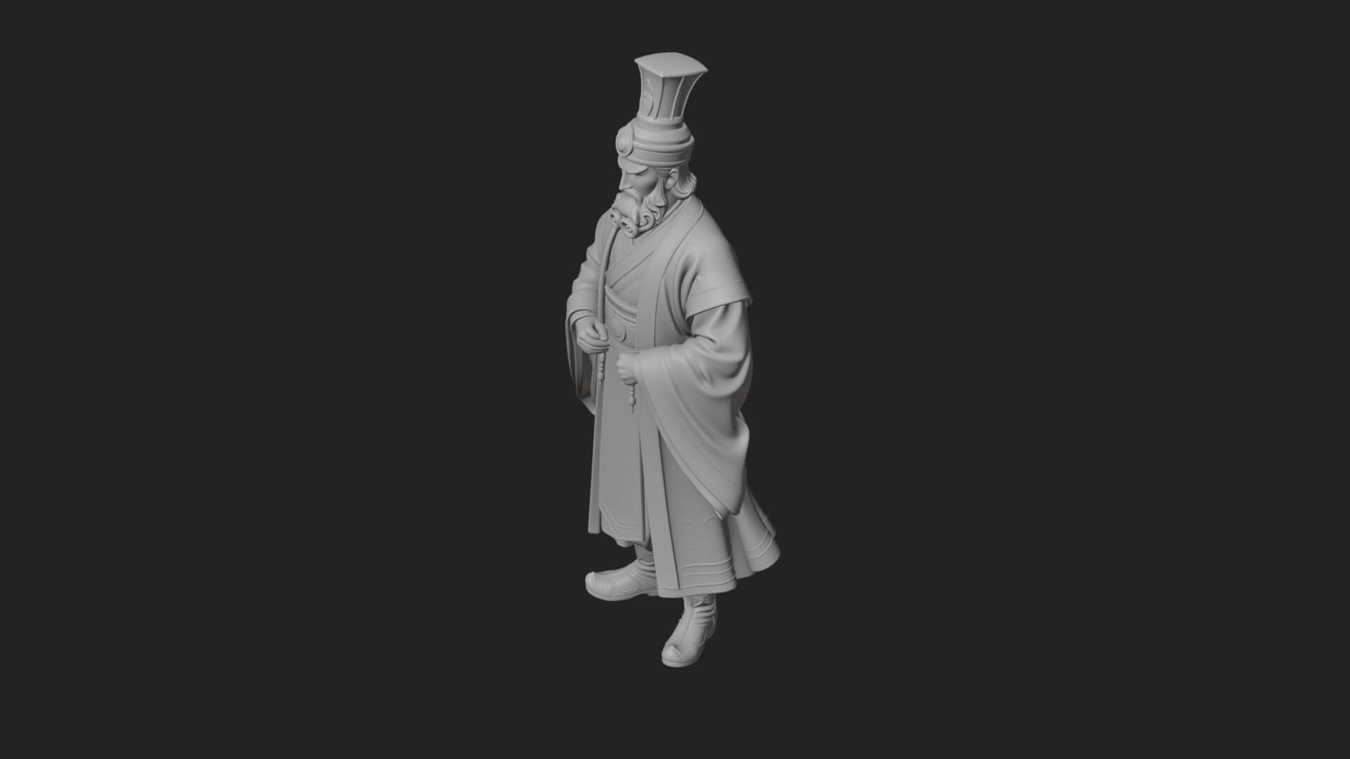 Robed High Priest Statue Design 5 3D Print Model 3D Model