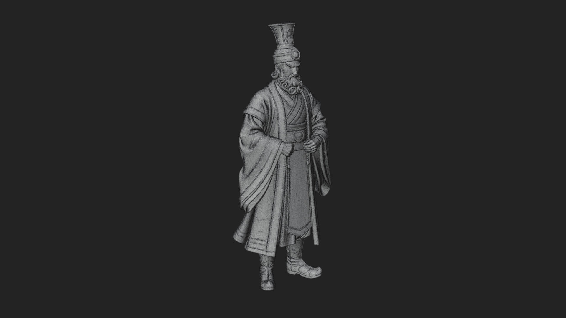 Robed High Priest Statue Design 5 3D Print Model 3D Model