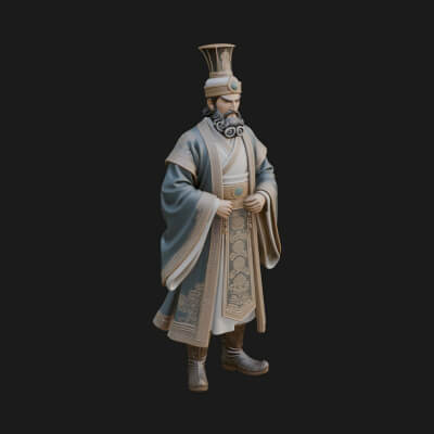 Robed High Priest Statue Design 5 3D Print Model