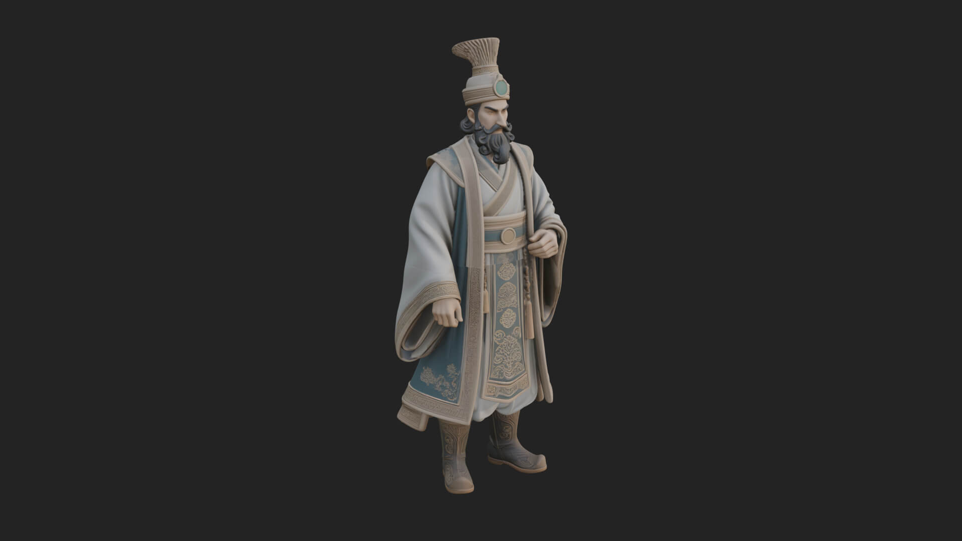 Robed High Priest Statue Design 6 3D Print Model 3D Model