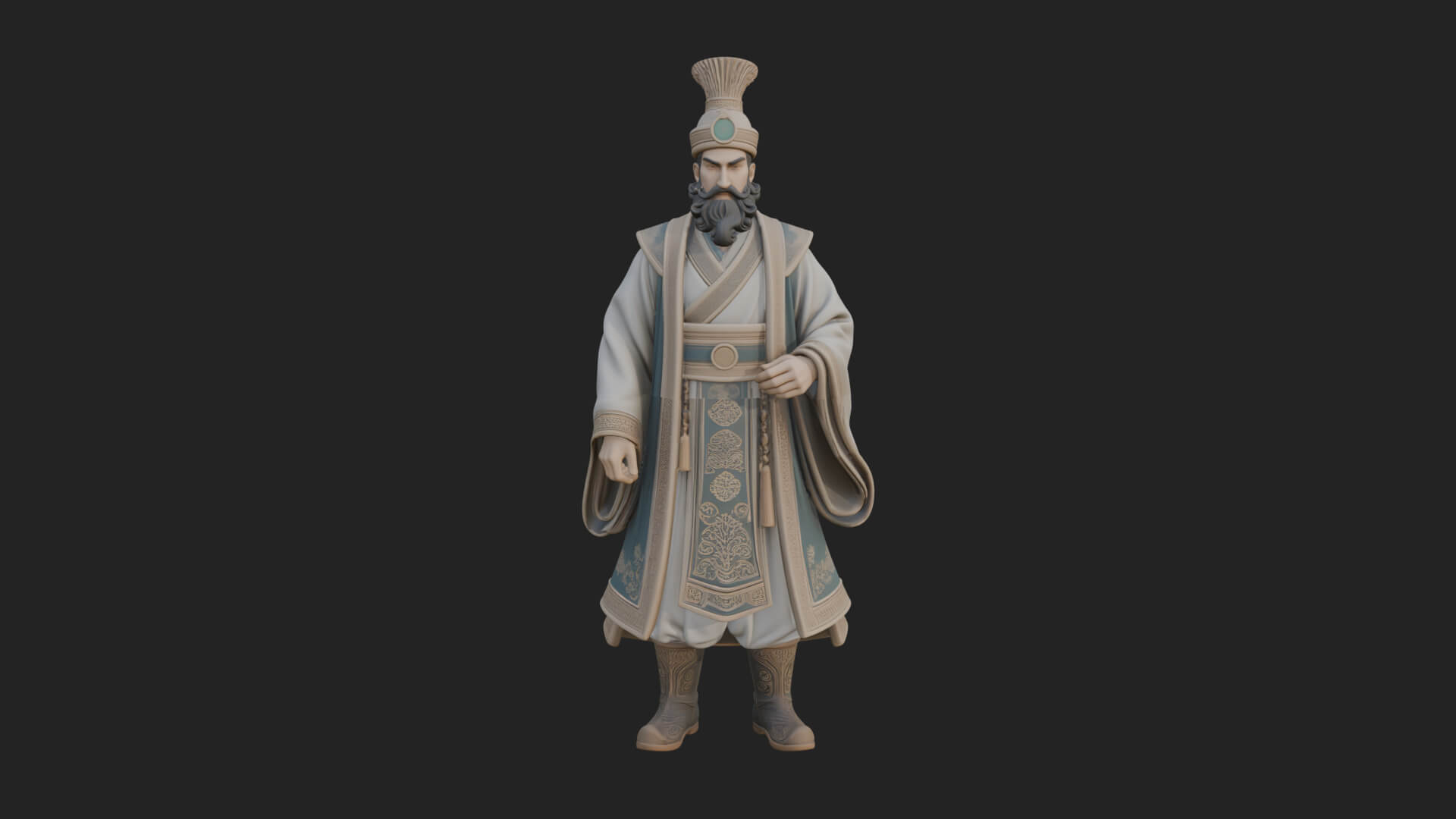 Robed High Priest Statue Design 6 3D Print Model 3D Model
