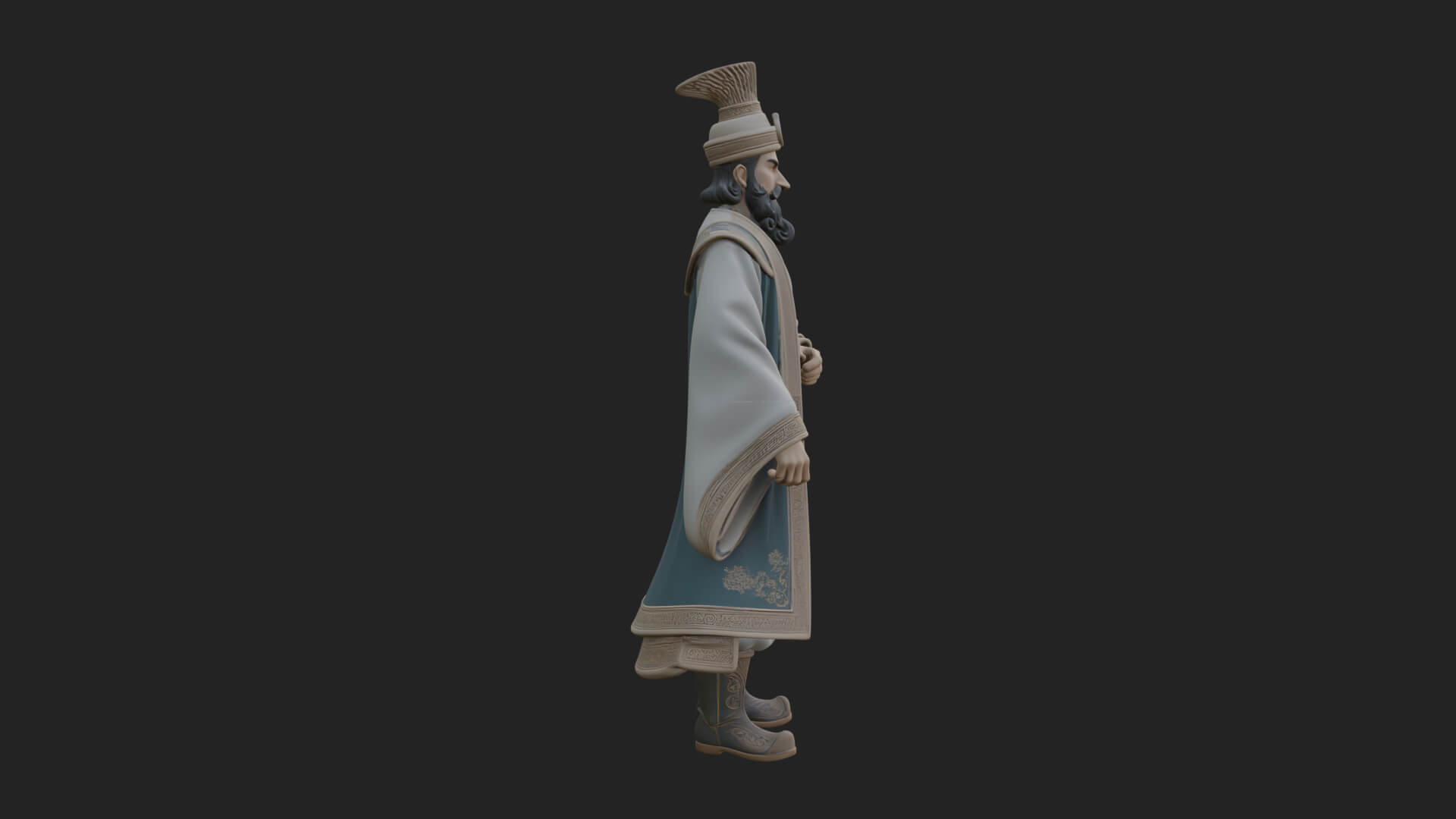 Robed High Priest Statue Design 6 3D Print Model 3D Model