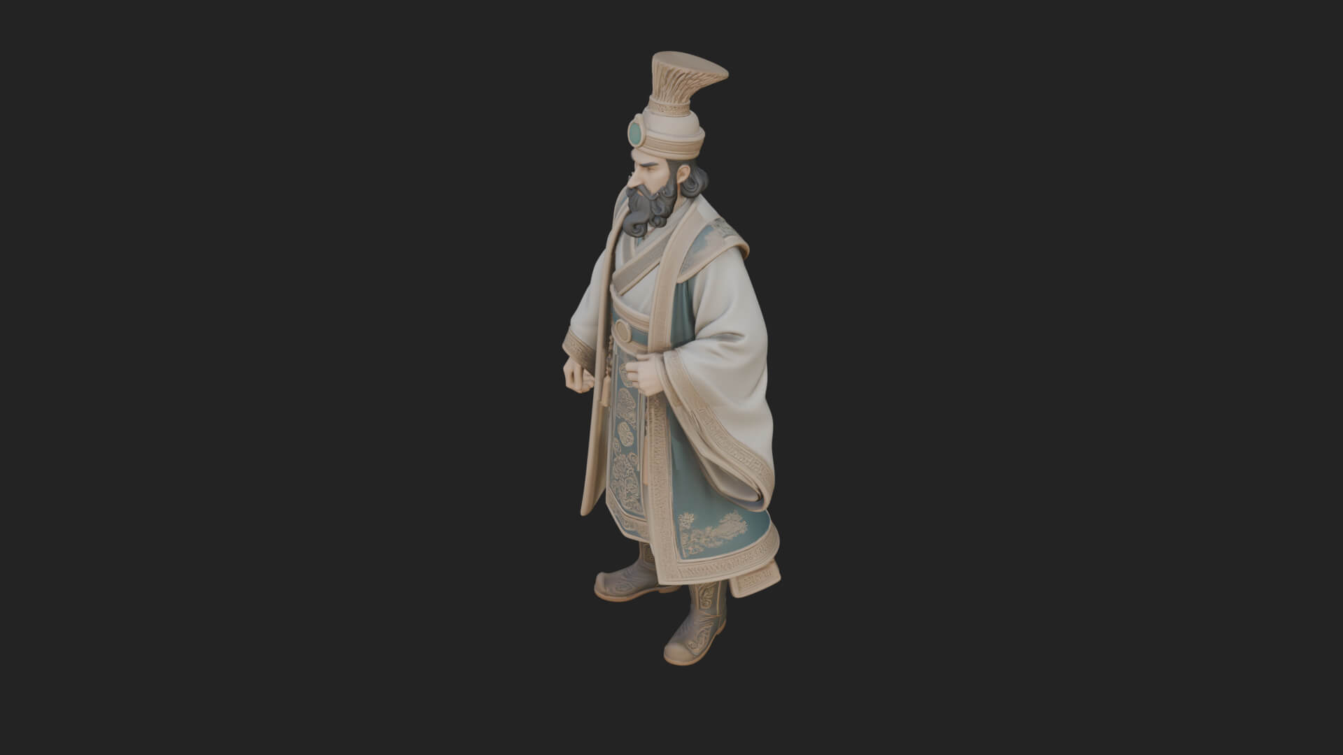 Robed High Priest Statue Design 6 3D Print Model 3D Model