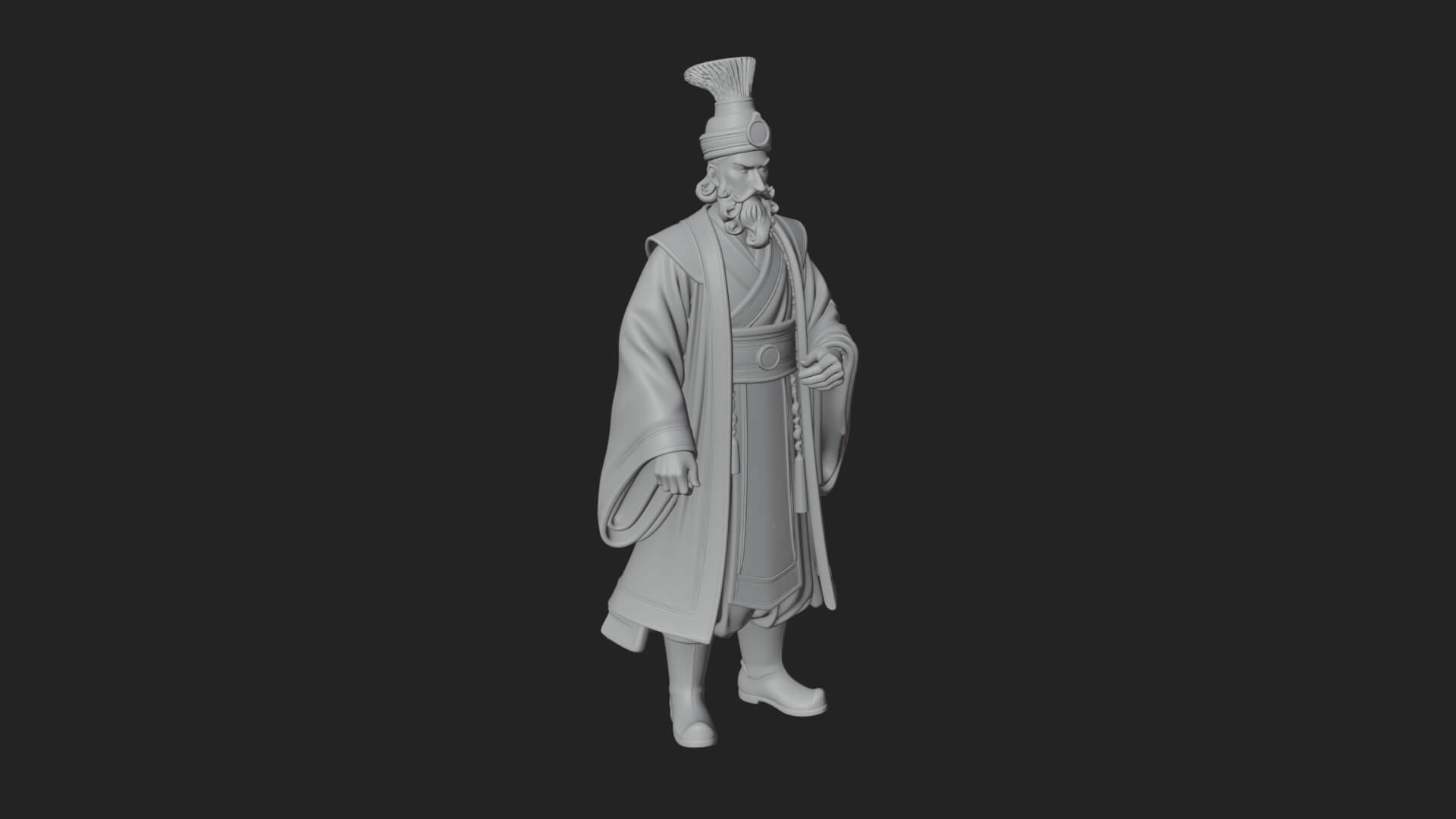 Robed High Priest Statue Design 6 3D Print Model 3D Model