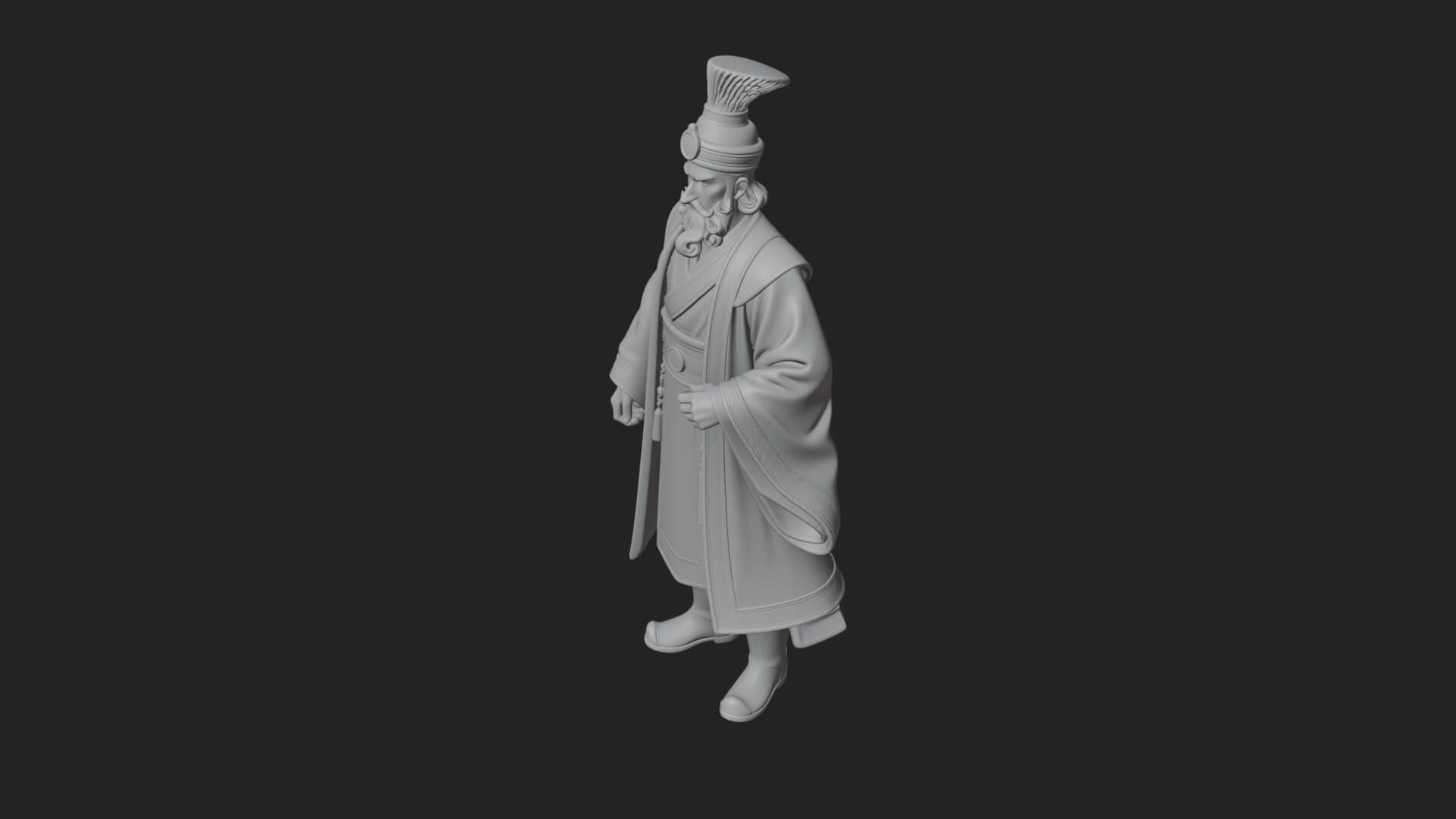 Robed High Priest Statue Design 6 3D Print Model 3D Model