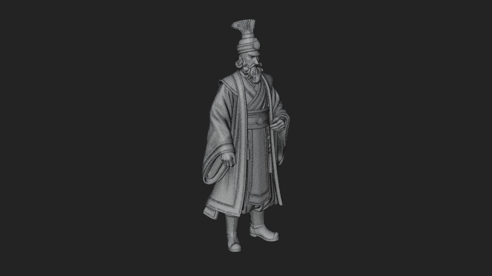 Robed High Priest Statue Design 6 3D Print Model 3D Model