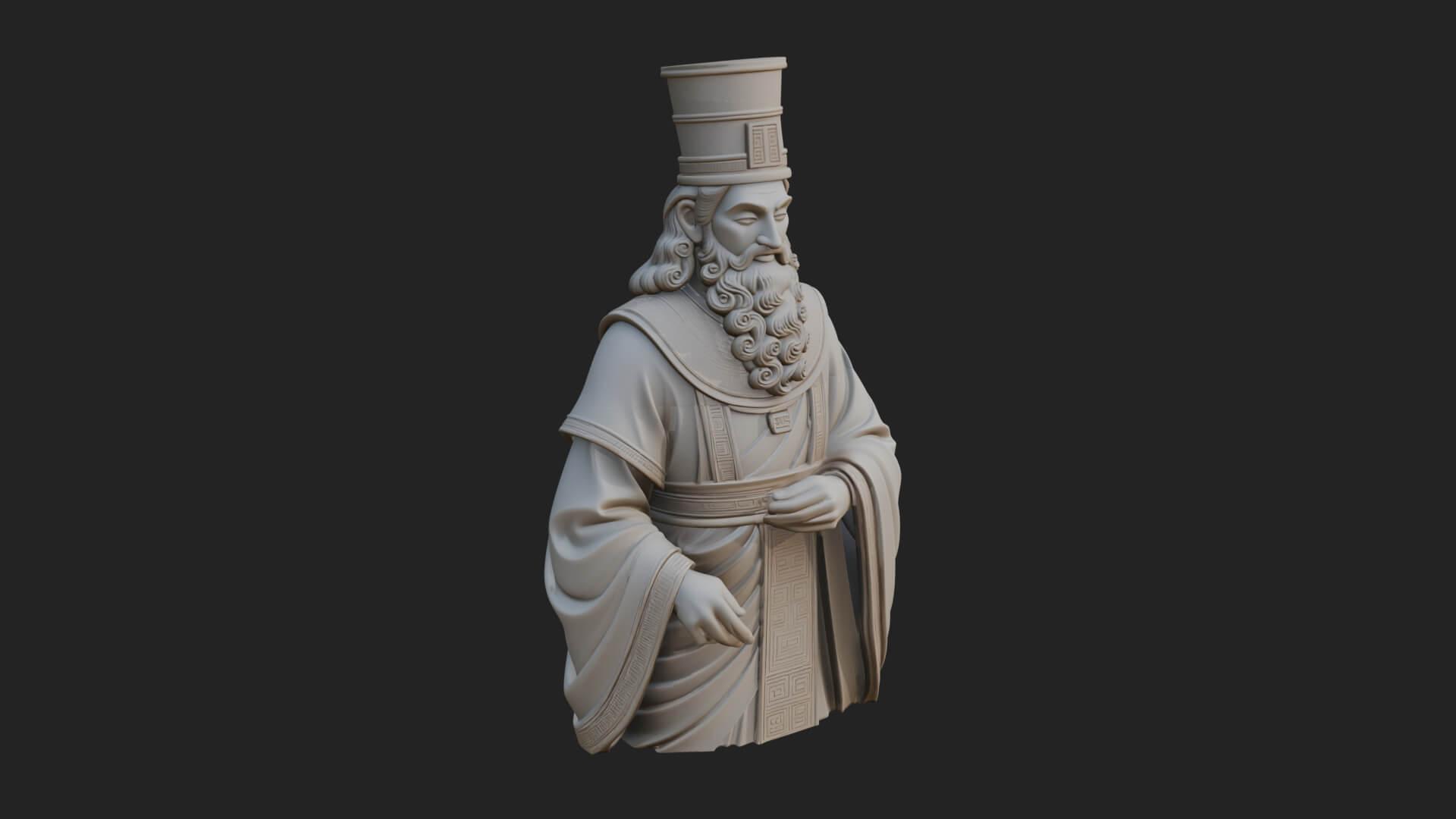 Robed High Priest Statue Design 7 3D Print Model 3D Model
