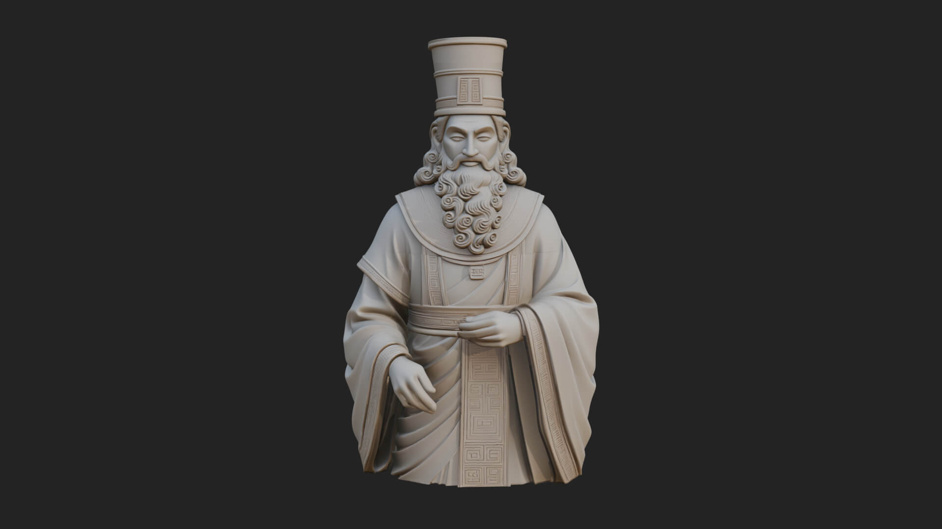 Robed High Priest Statue Design 7 3D Print Model 3D Model