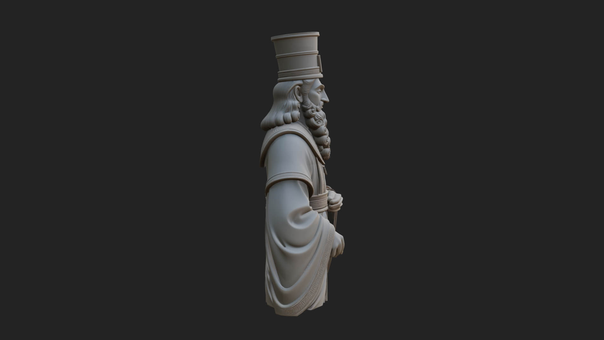 Robed High Priest Statue Design 7 3D Print Model 3D Model