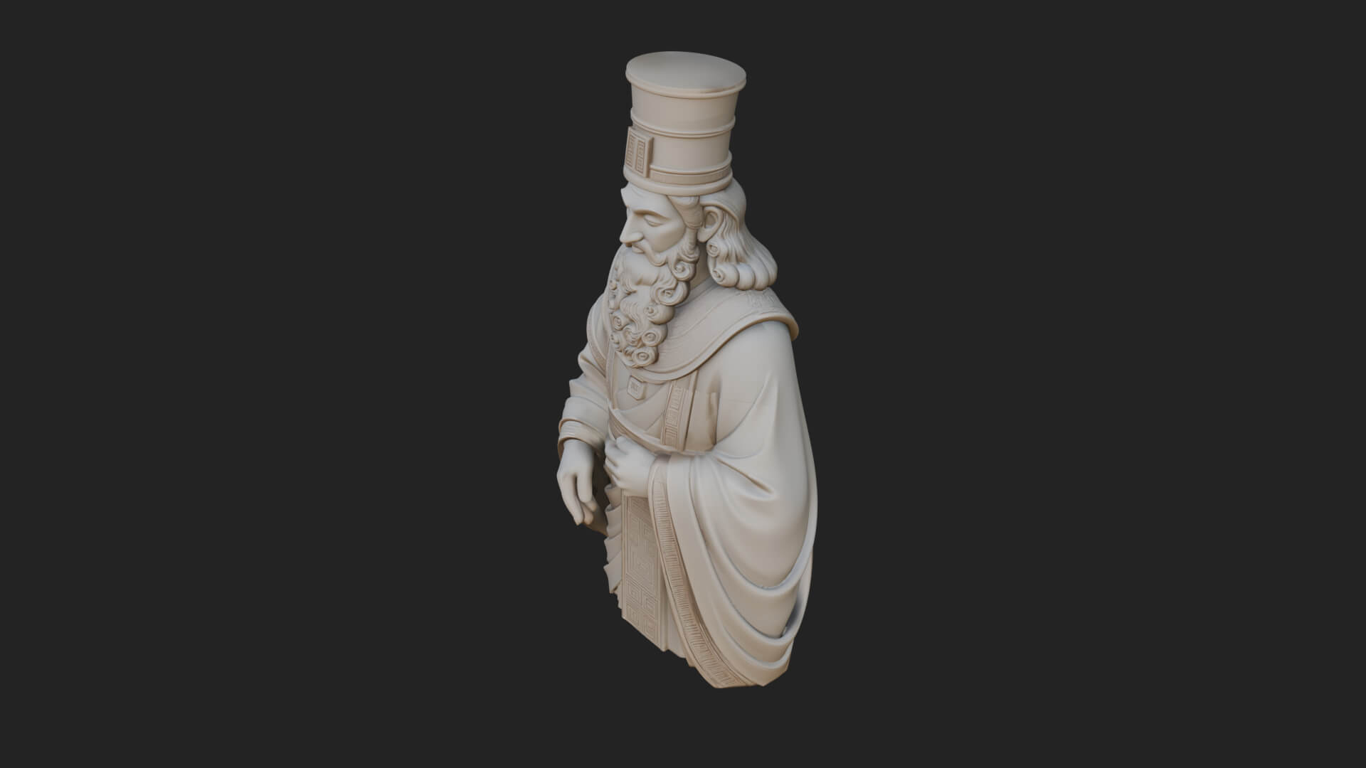 Robed High Priest Statue Design 7 3D Print Model 3D Model