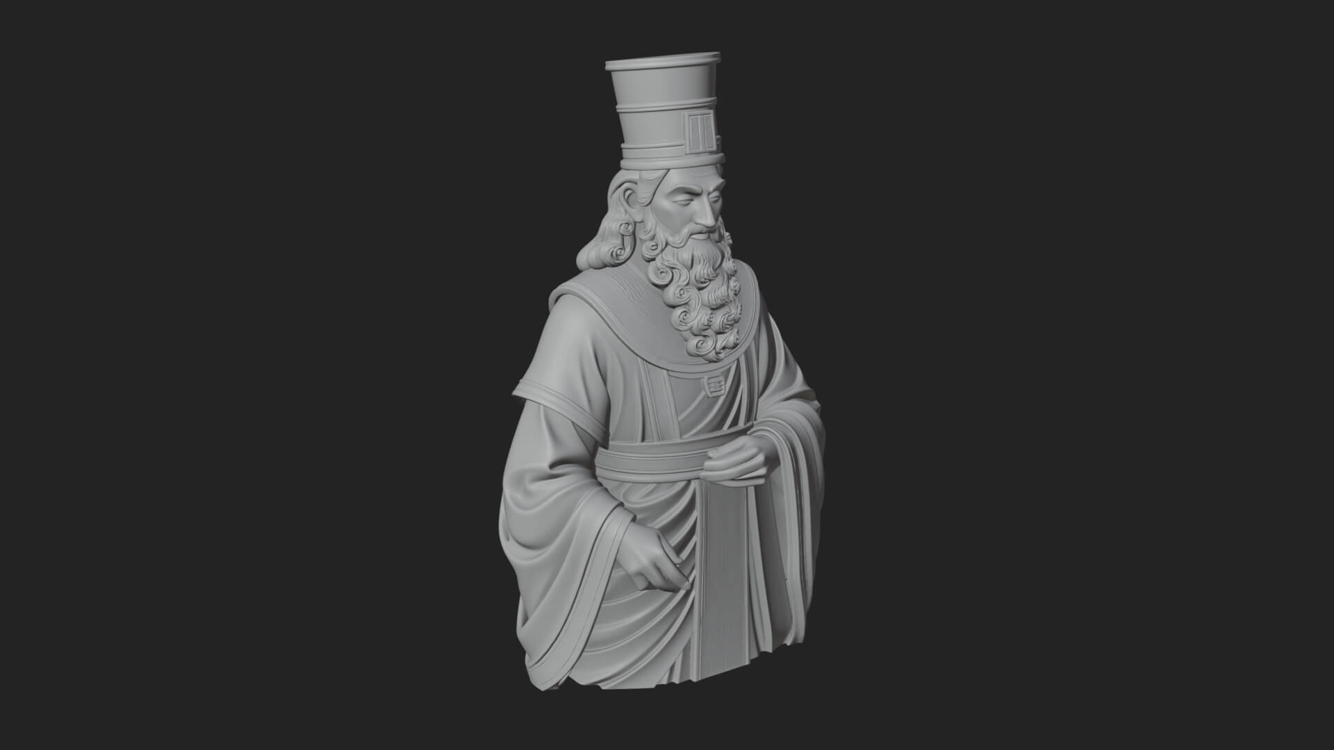 Robed High Priest Statue Design 7 3D Print Model 3D Model