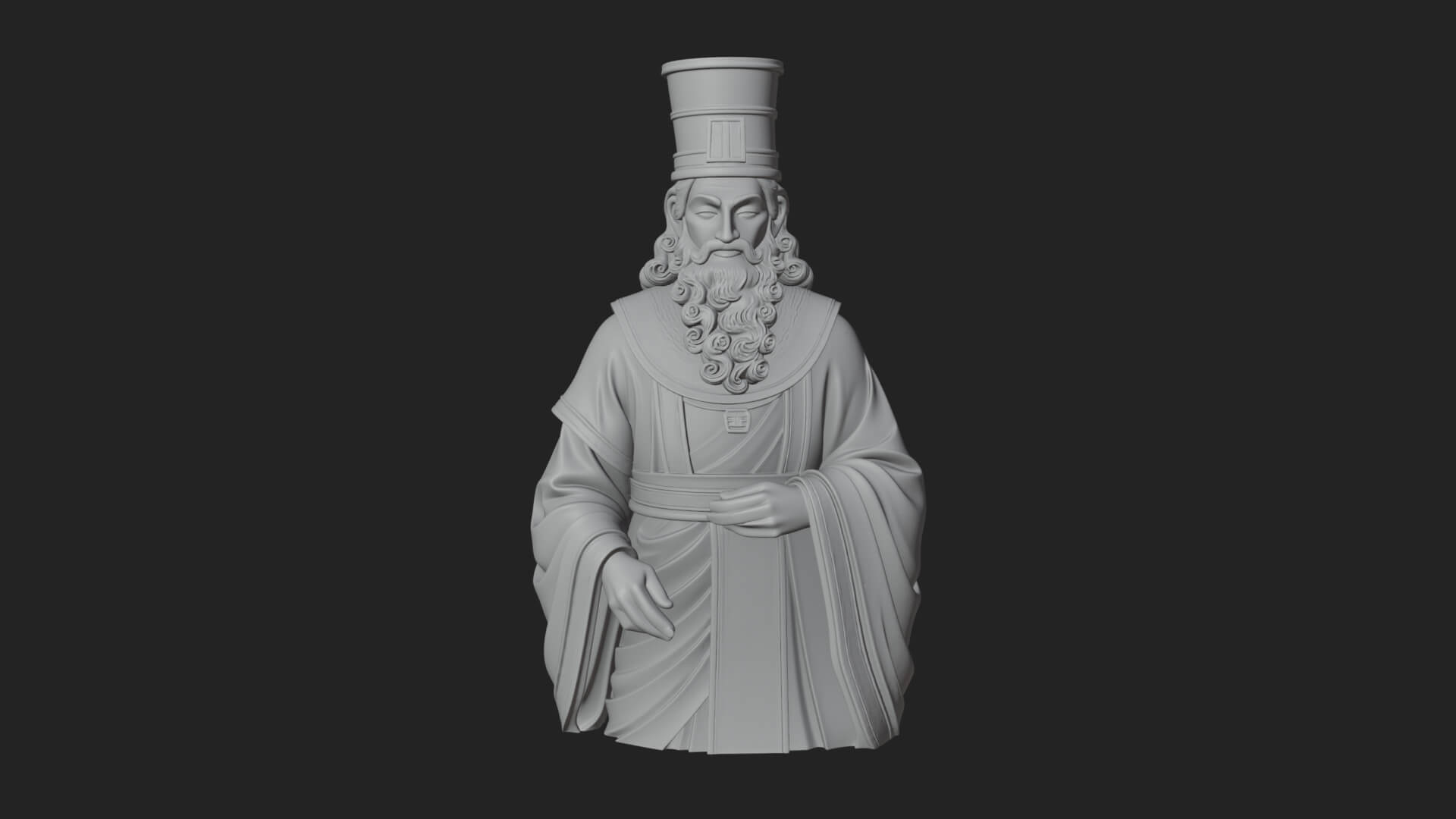 Robed High Priest Statue Design 7 3D Print Model 3D Model