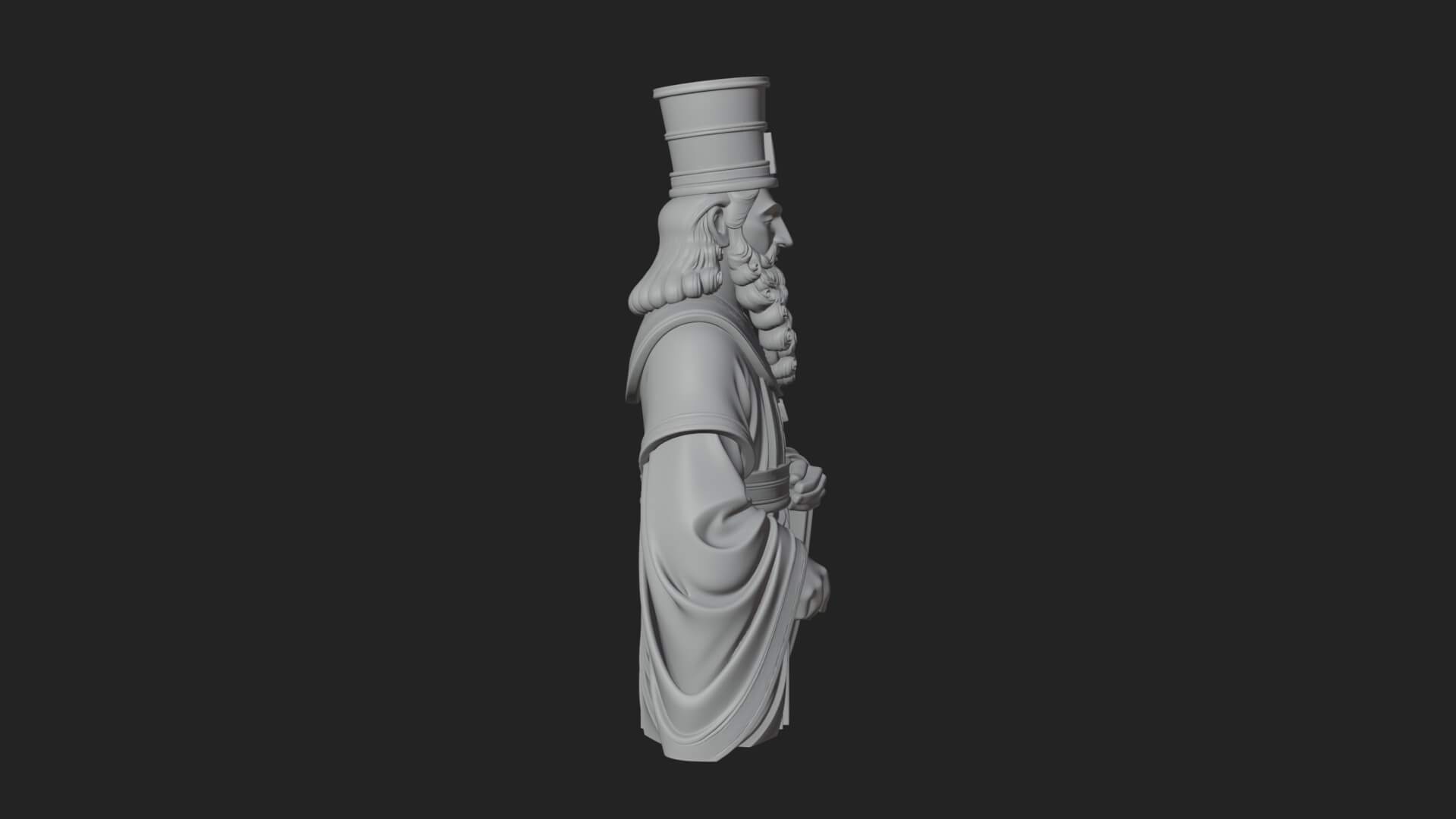 Robed High Priest Statue Design 7 3D Print Model 3D Model