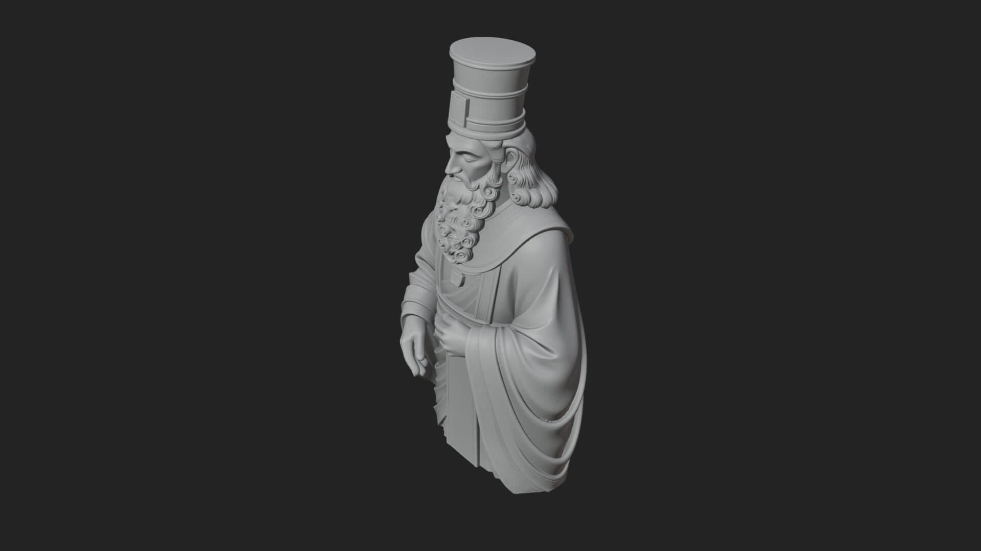Robed High Priest Statue Design 7 3D Print Model 3D Model