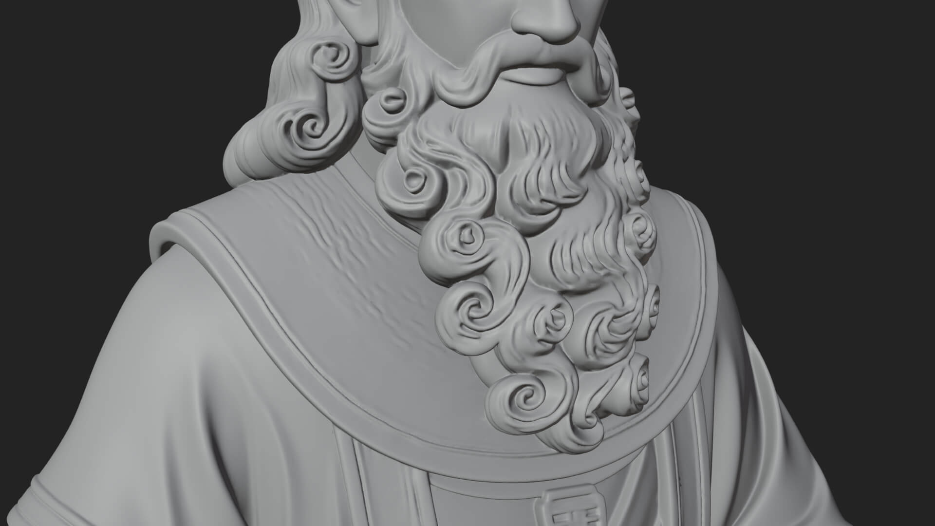 Robed High Priest Statue Design 7 3D Print Model 3D Model
