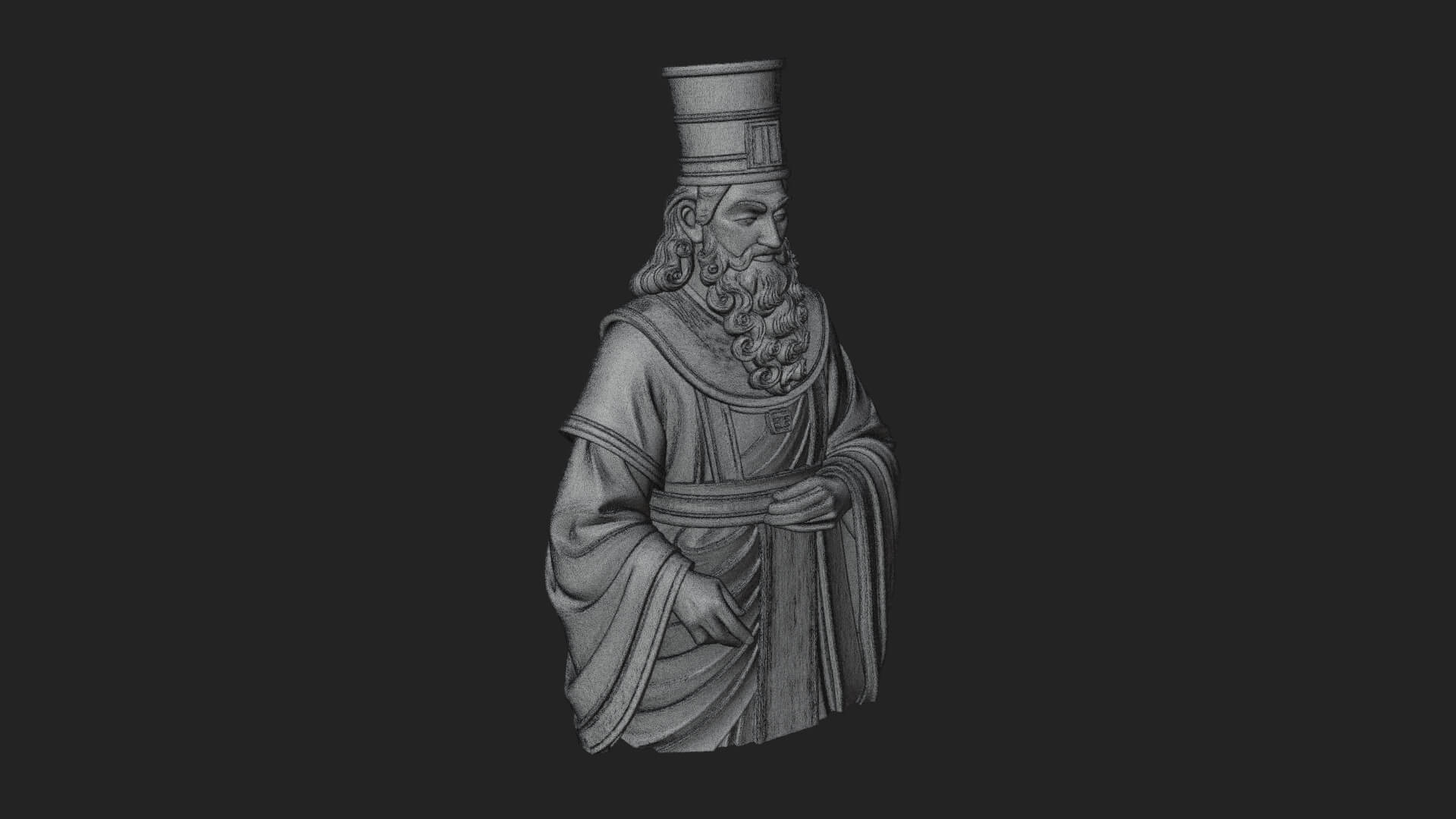 Robed High Priest Statue Design 7 3D Print Model 3D Model