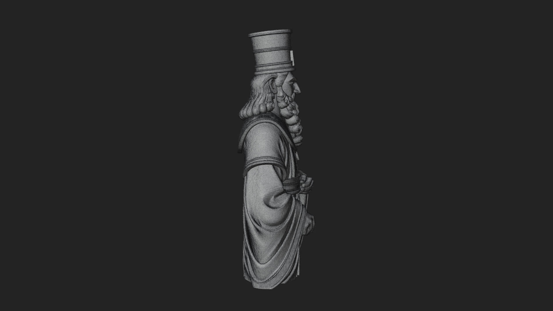 Robed High Priest Statue Design 7 3D Print Model 3D Model