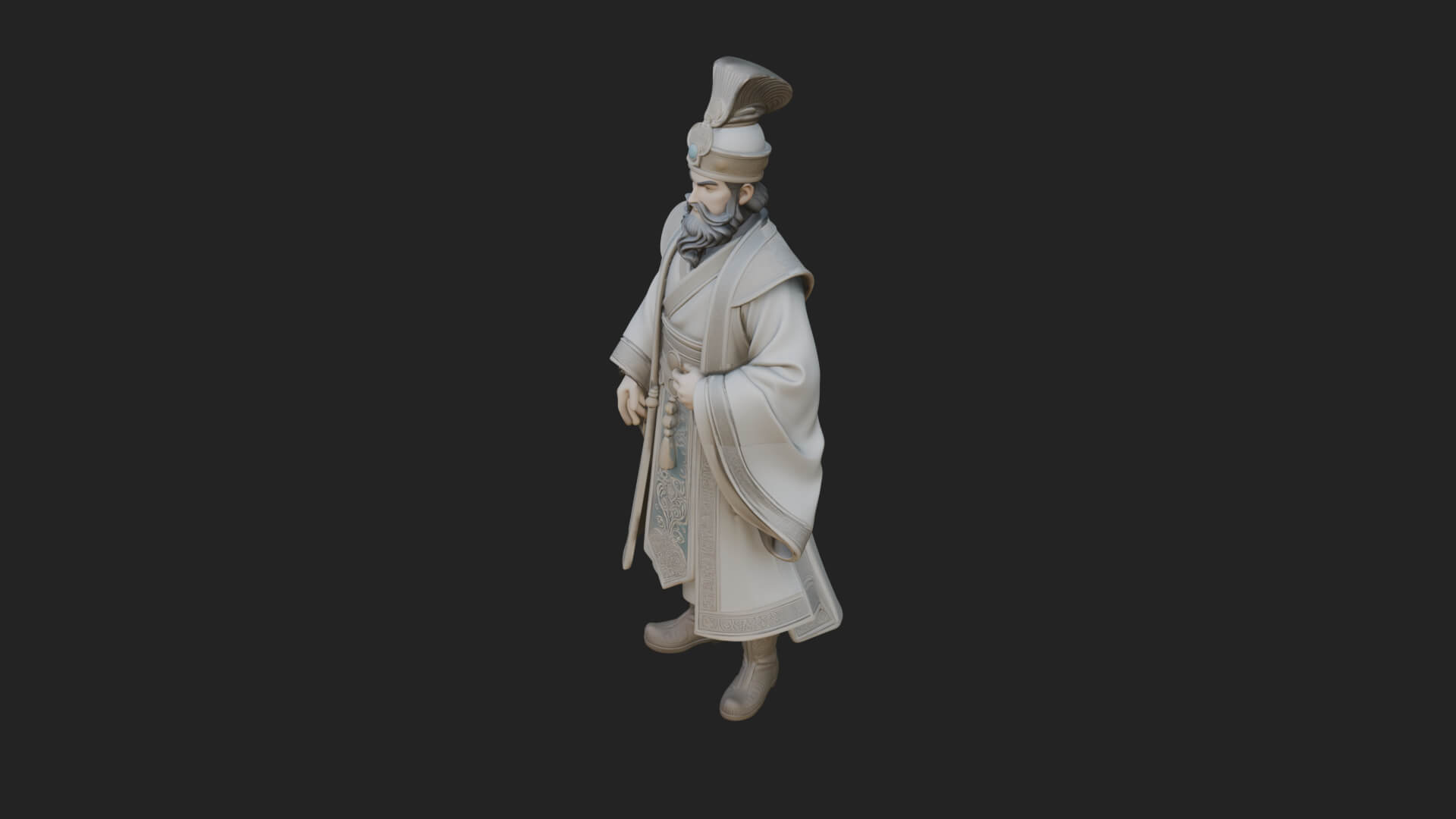 Robed High Priest Statue Design 8 3D Print Model 3D Model