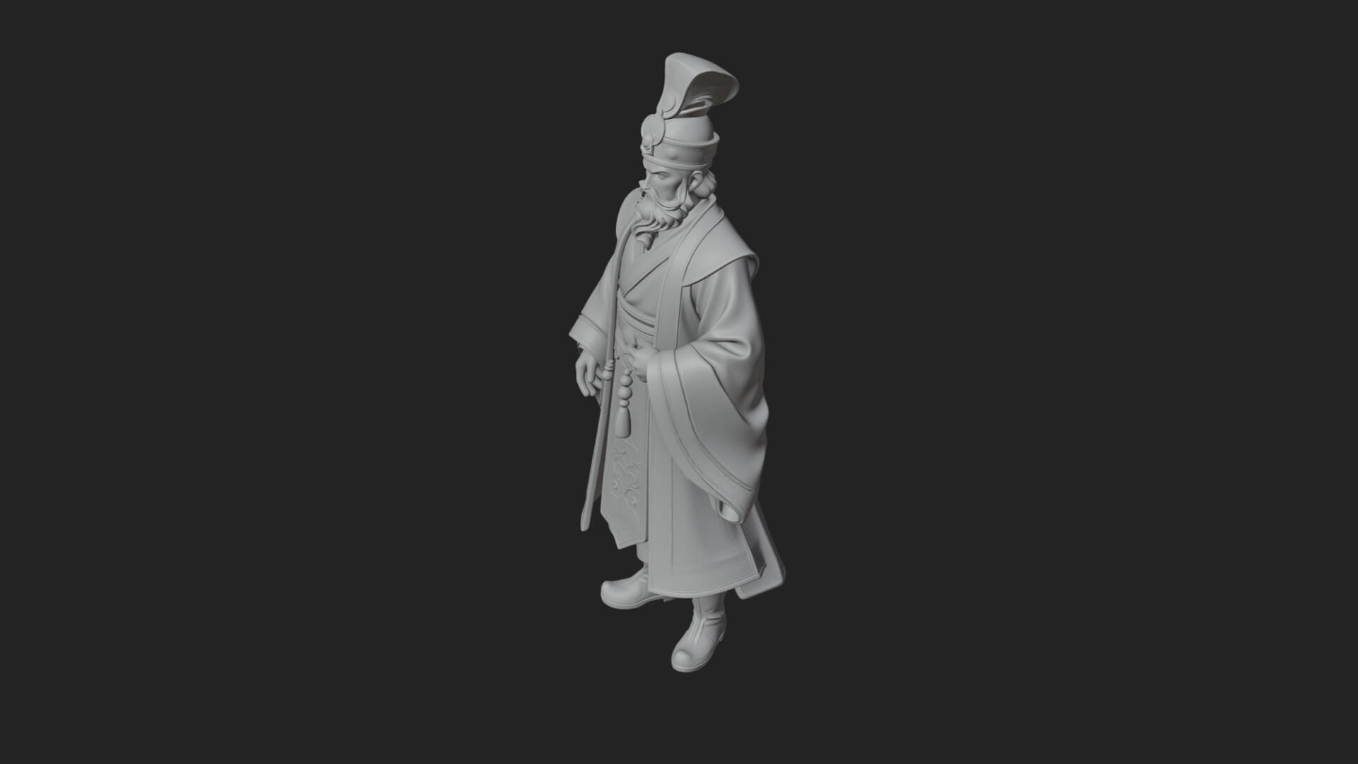 Robed High Priest Statue Design 8 3D Print Model 3D Model