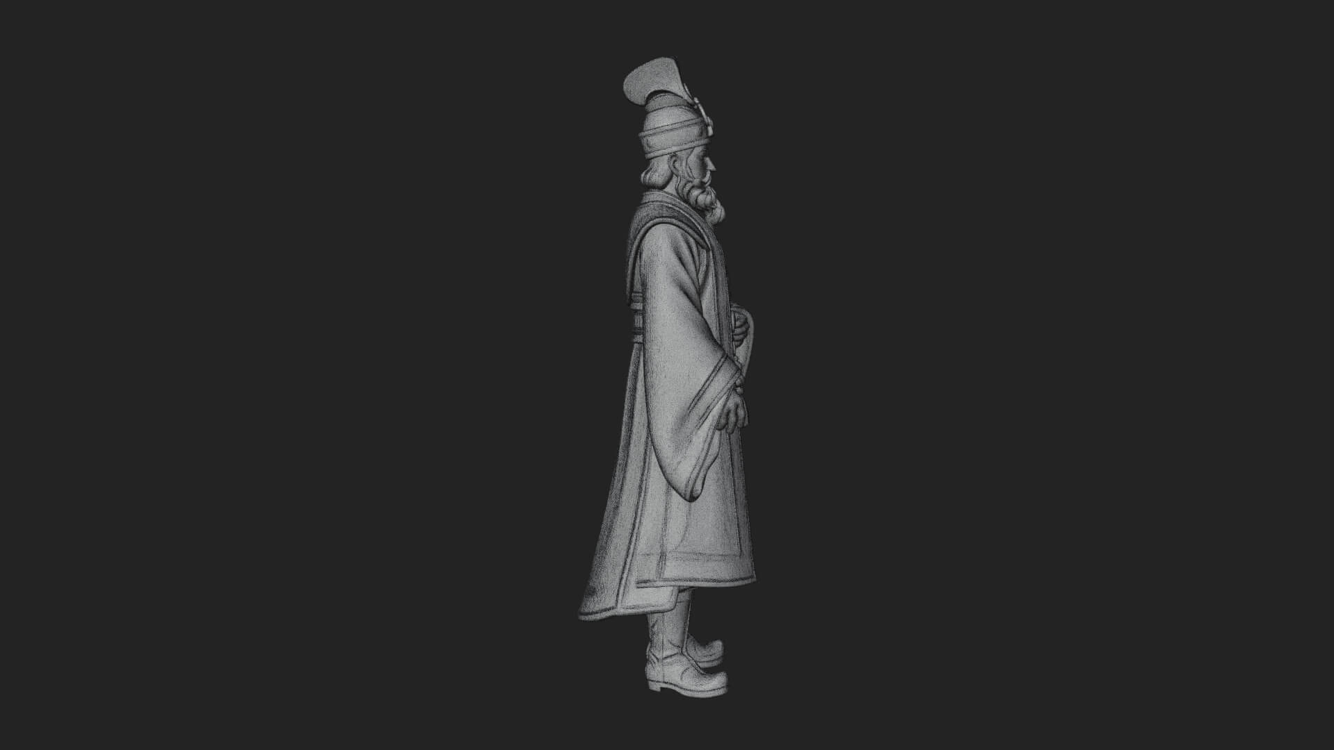 Robed High Priest Statue Design 8 3D Print Model 3D Model