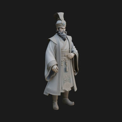 Robed High Priest Statue Design 8 3D Print Model