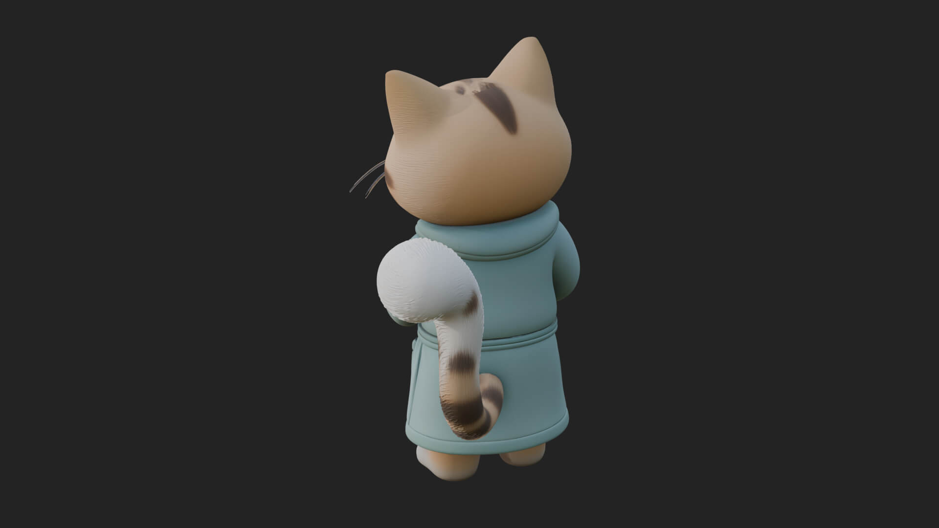 Robed House Cat Statue Design 1 3D Print Model 3D Model