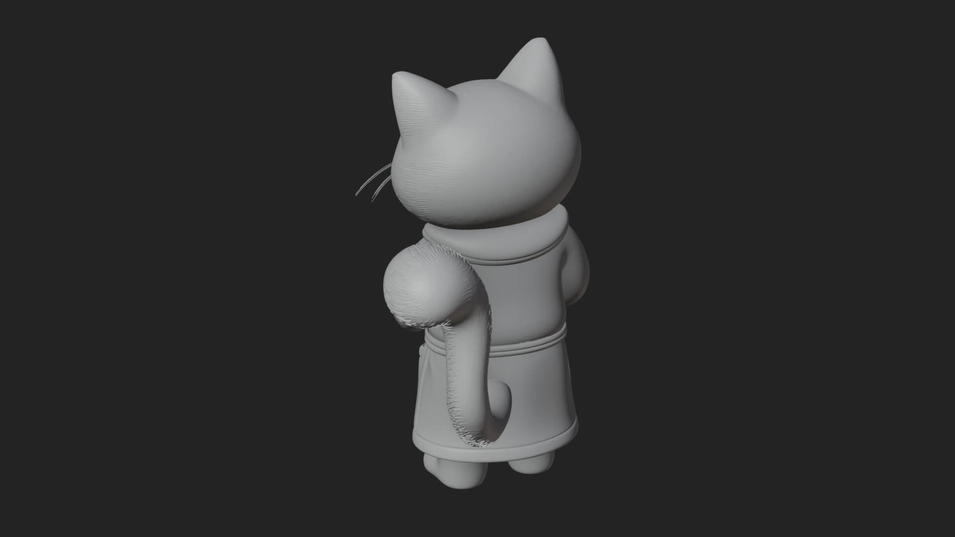 Robed House Cat Statue Design 1 3D Print Model 3D Model