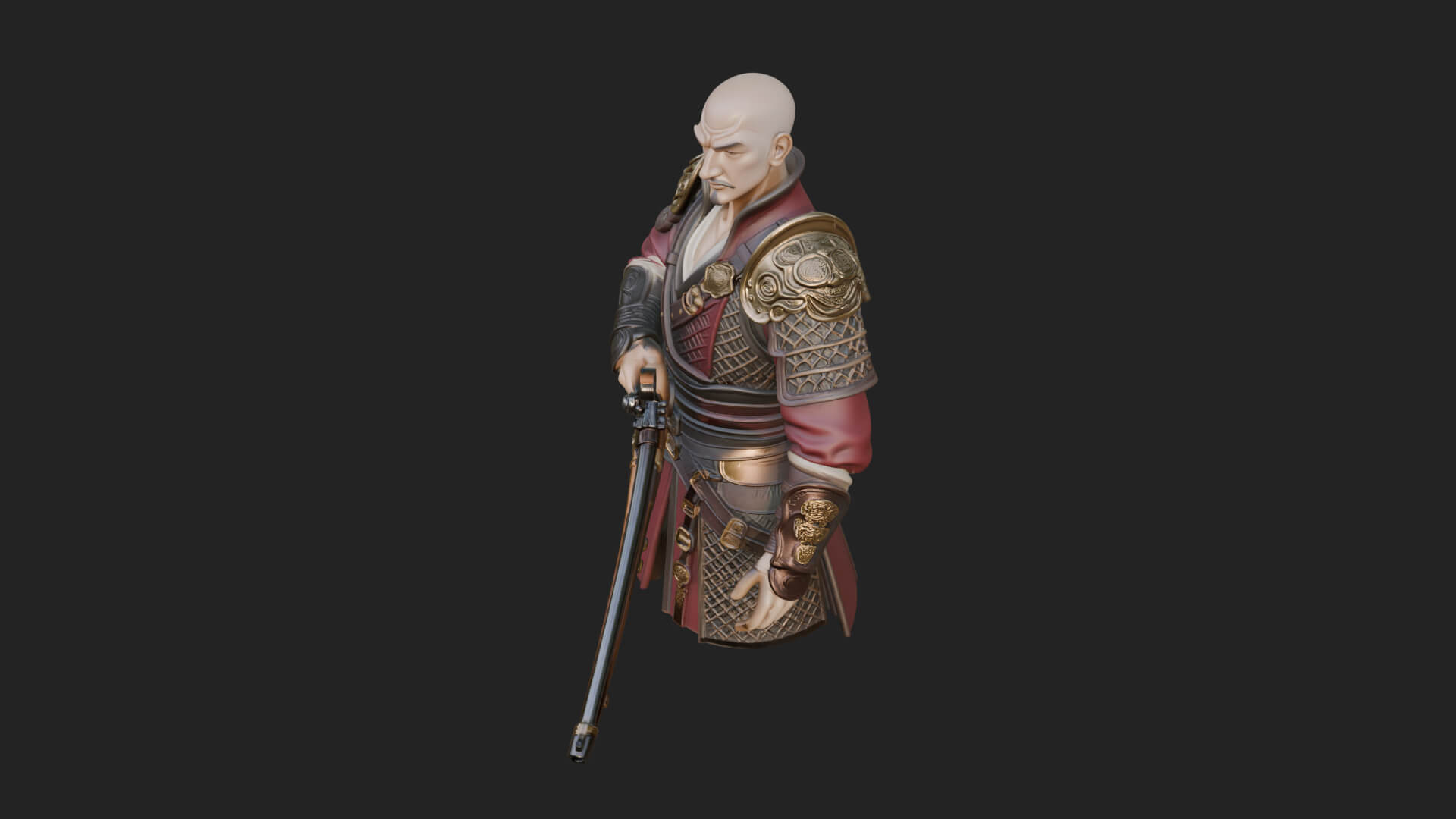 Robed Marksman with Musket Statue Design 1 3D Print Model 3D Model