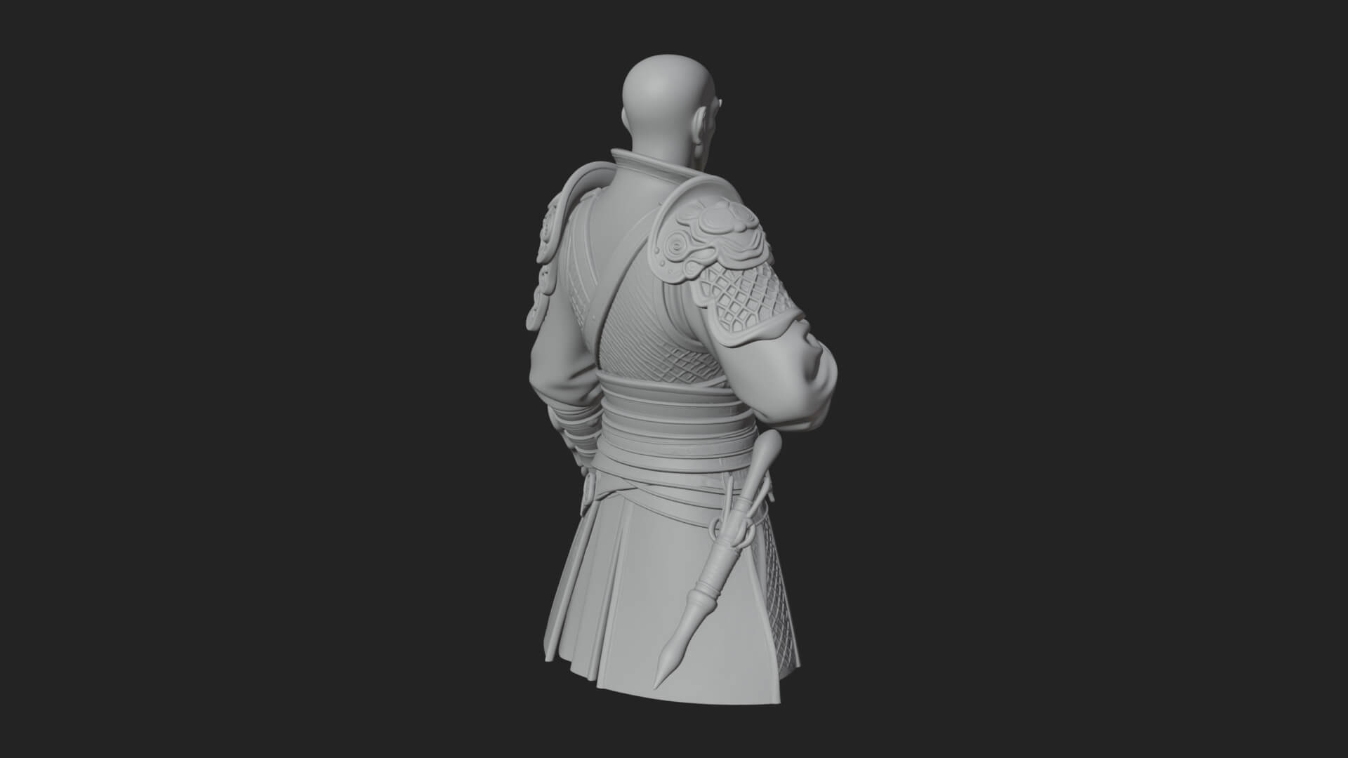 Robed Marksman with Musket Statue Design 1 3D Print Model 3D Model